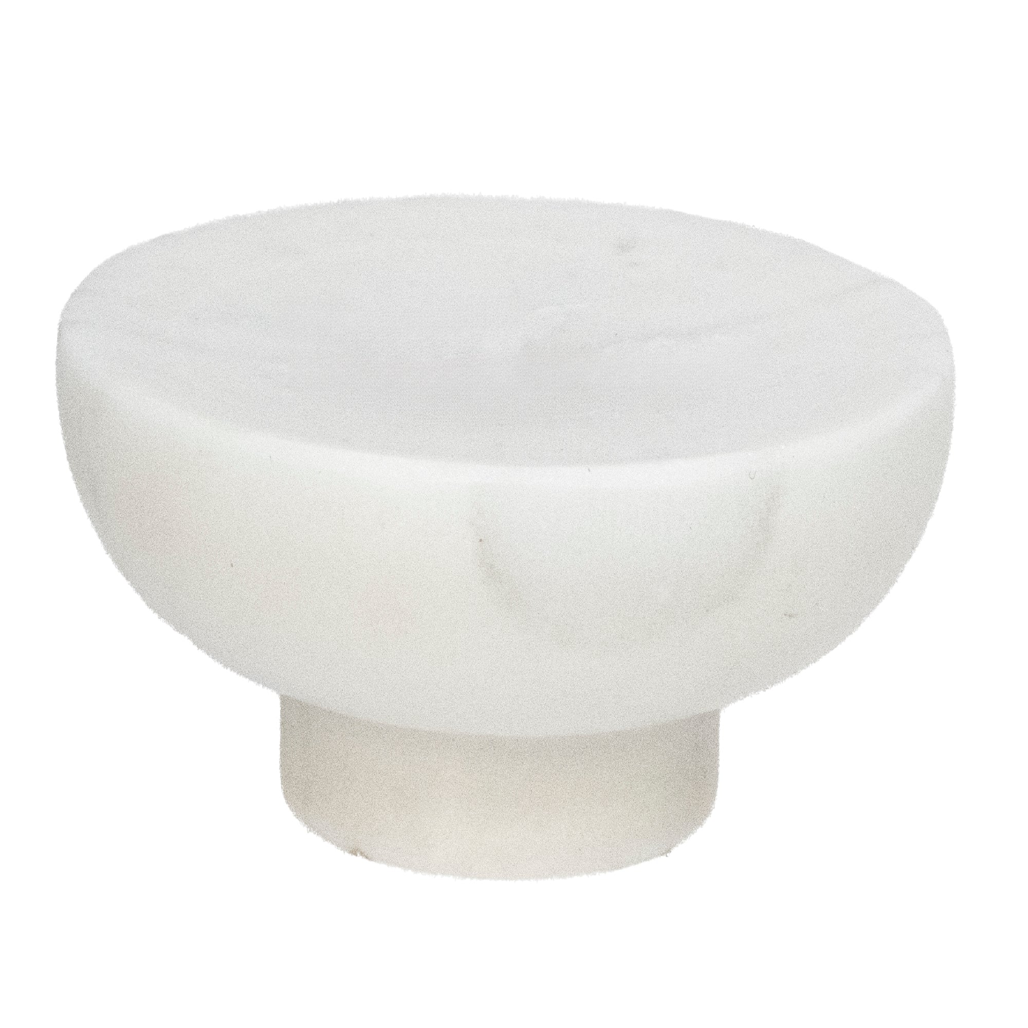 Lena White Marble Round Soap Dish with Base