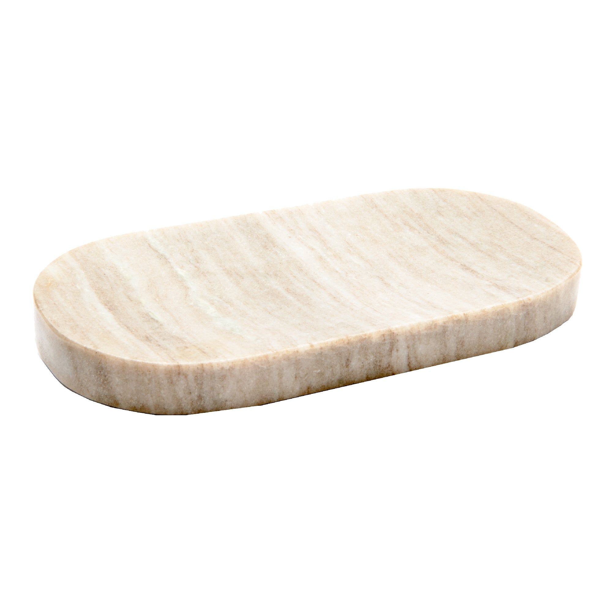 Serene Gray Marble Oval Serving Tray