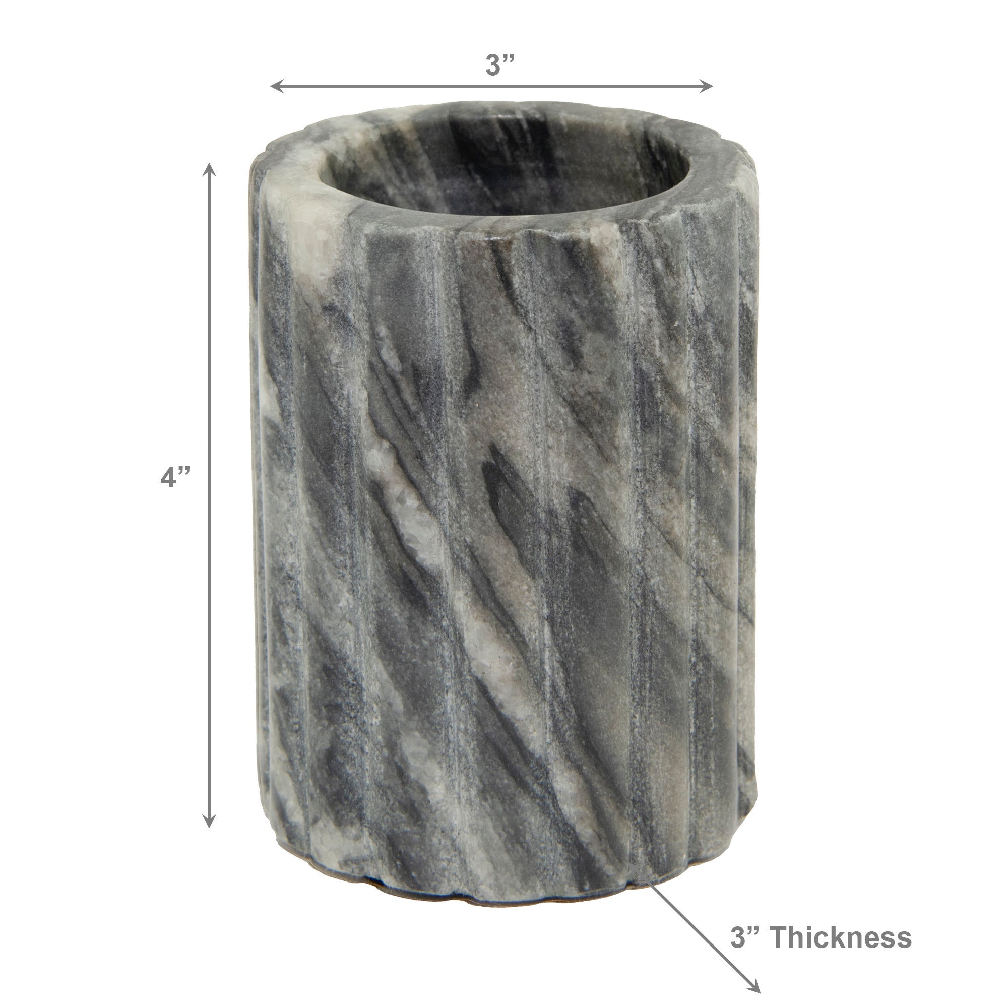 Elora Grey Marble Ribbed Edge Tumbler