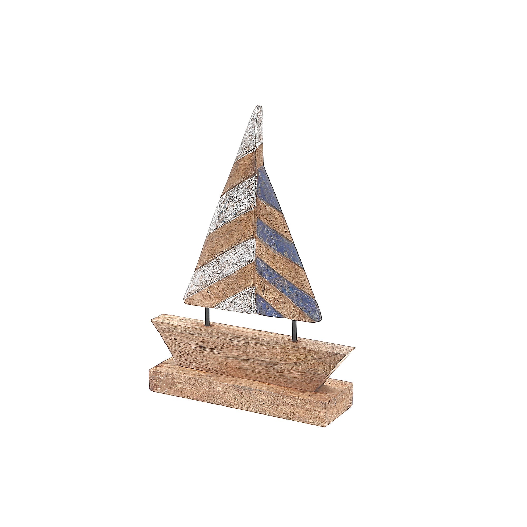 Mango Wood Ship Stand, Nautical Tabletop Decor, Home Accent