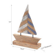 Mango Wood Ship Stand, Nautical Tabletop Decor, Home Accent
