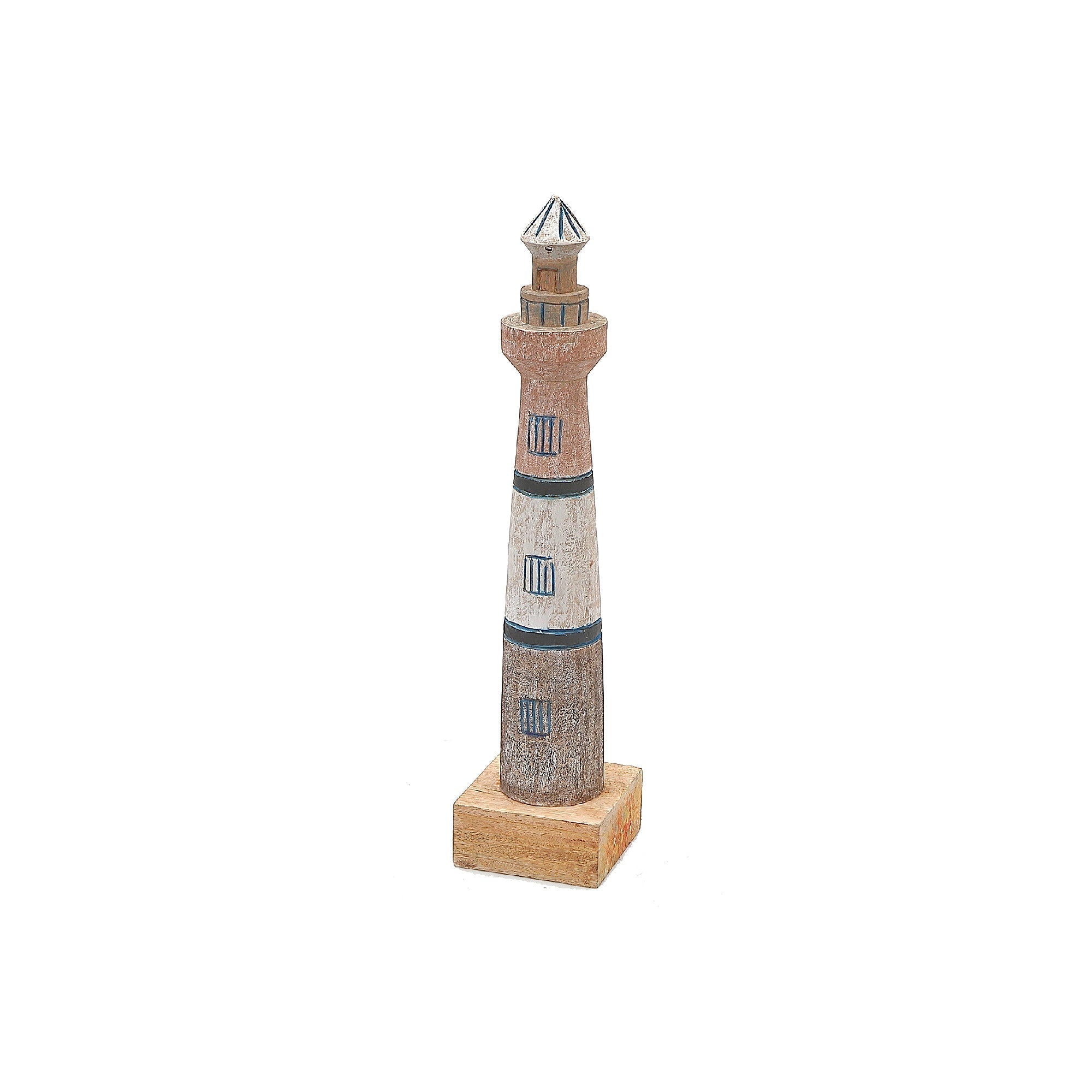 Mango Wood Lighthouse Decor, Rustic Tabletop Accent, Home Decor
