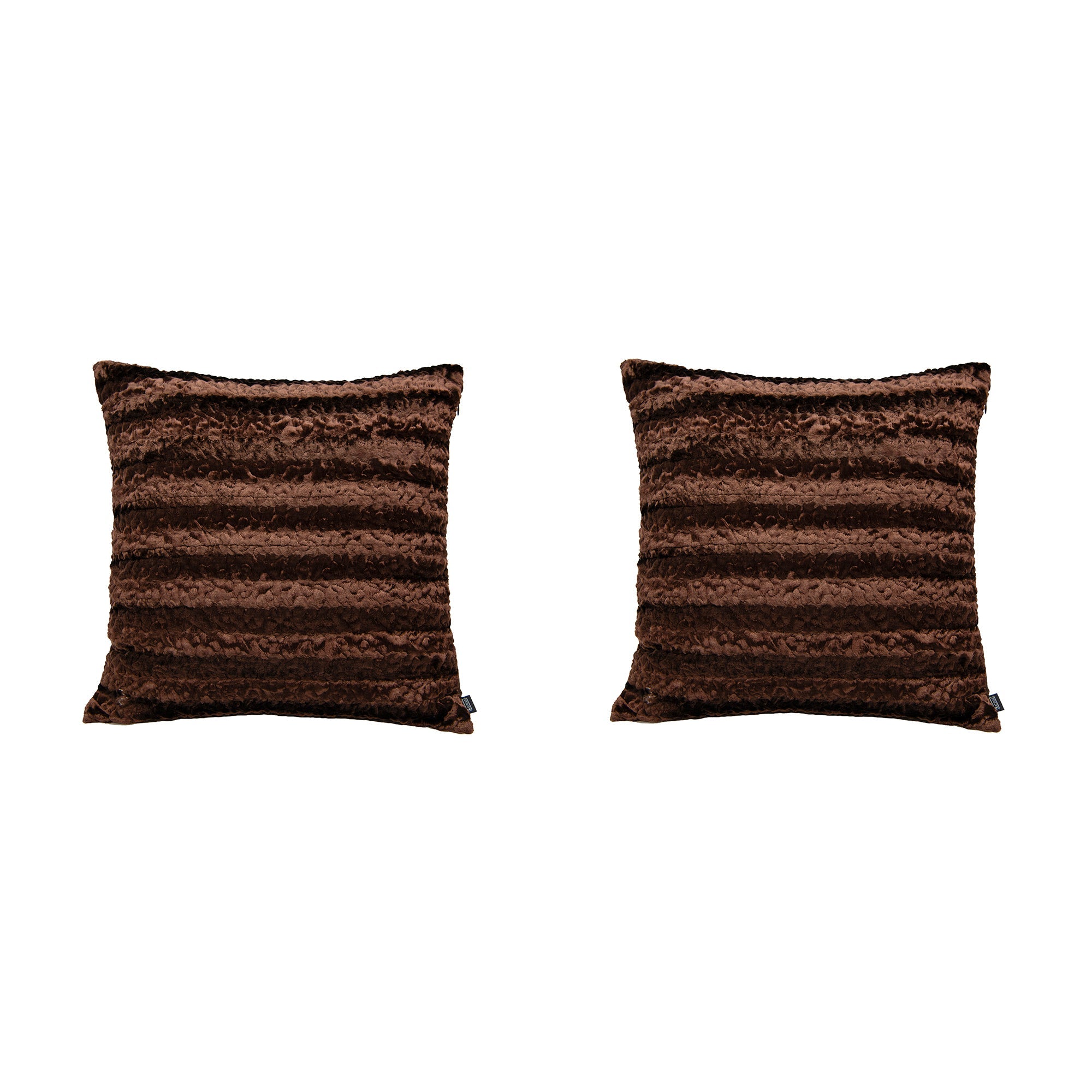 Luxurious Brown Tuxedo Throw Pillow, 18" x 18" - Set of 2