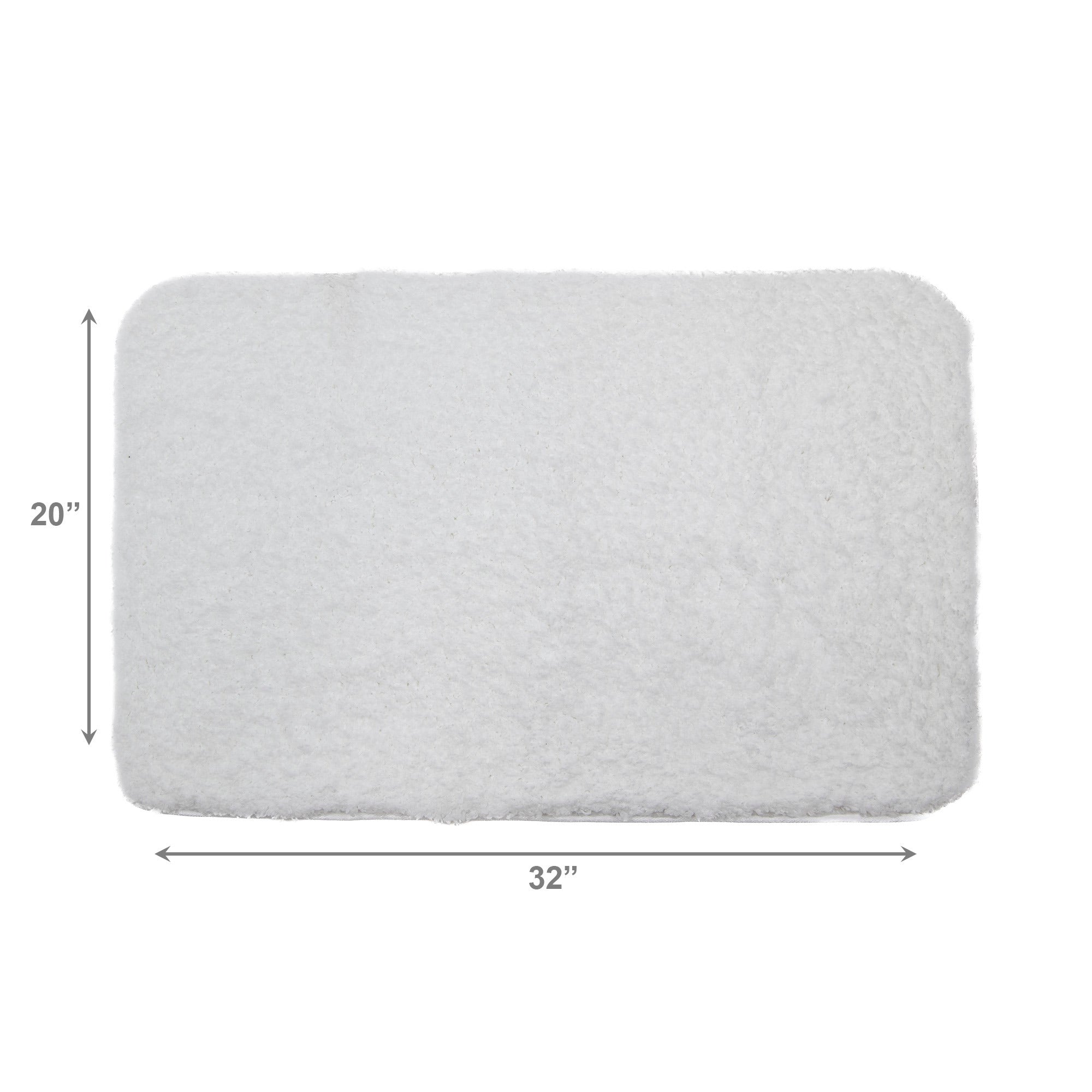 Soft White Prime Microfiber Bath Mat, 20" x 32"