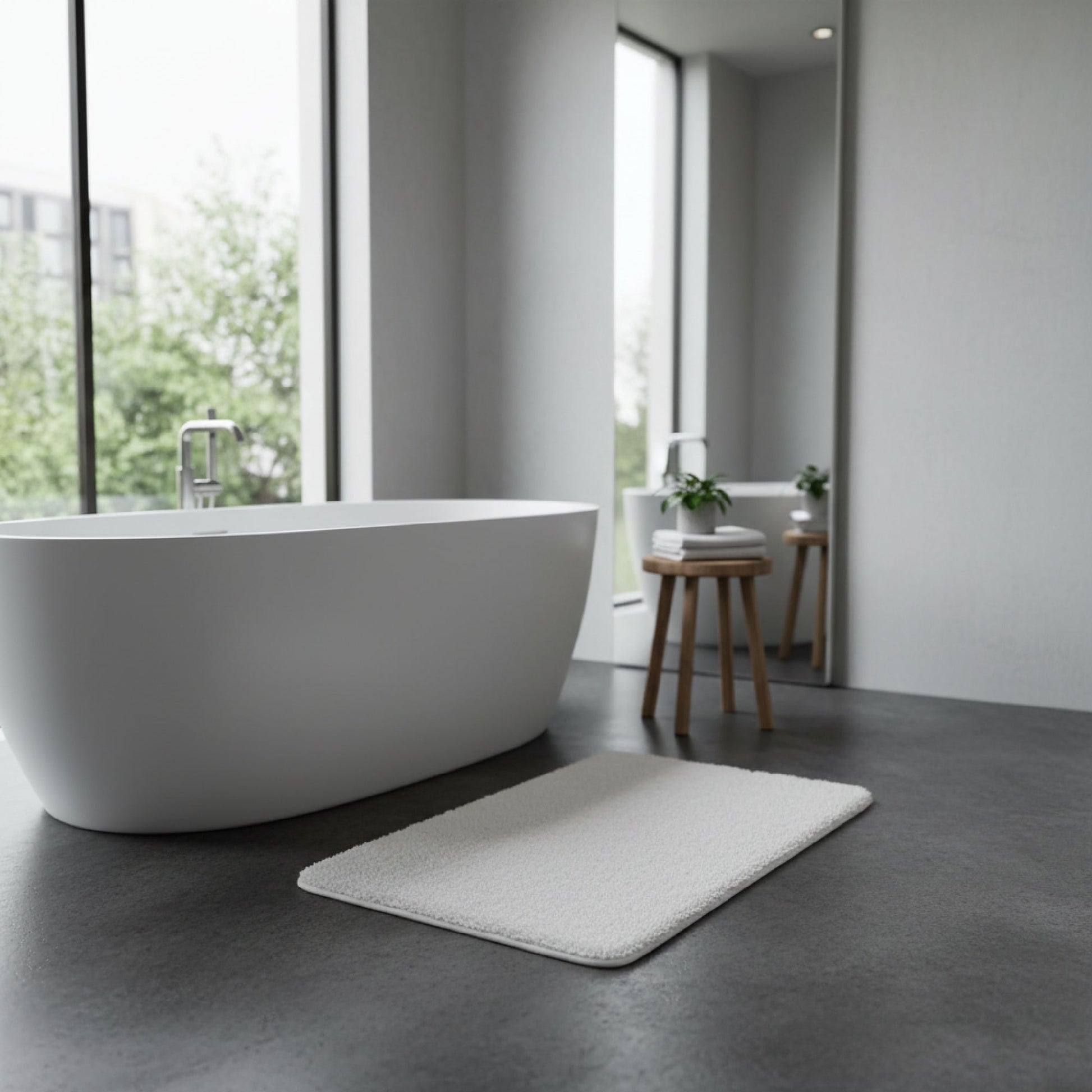 Soft White Prime Microfiber Bath Mat, 20" x 32"