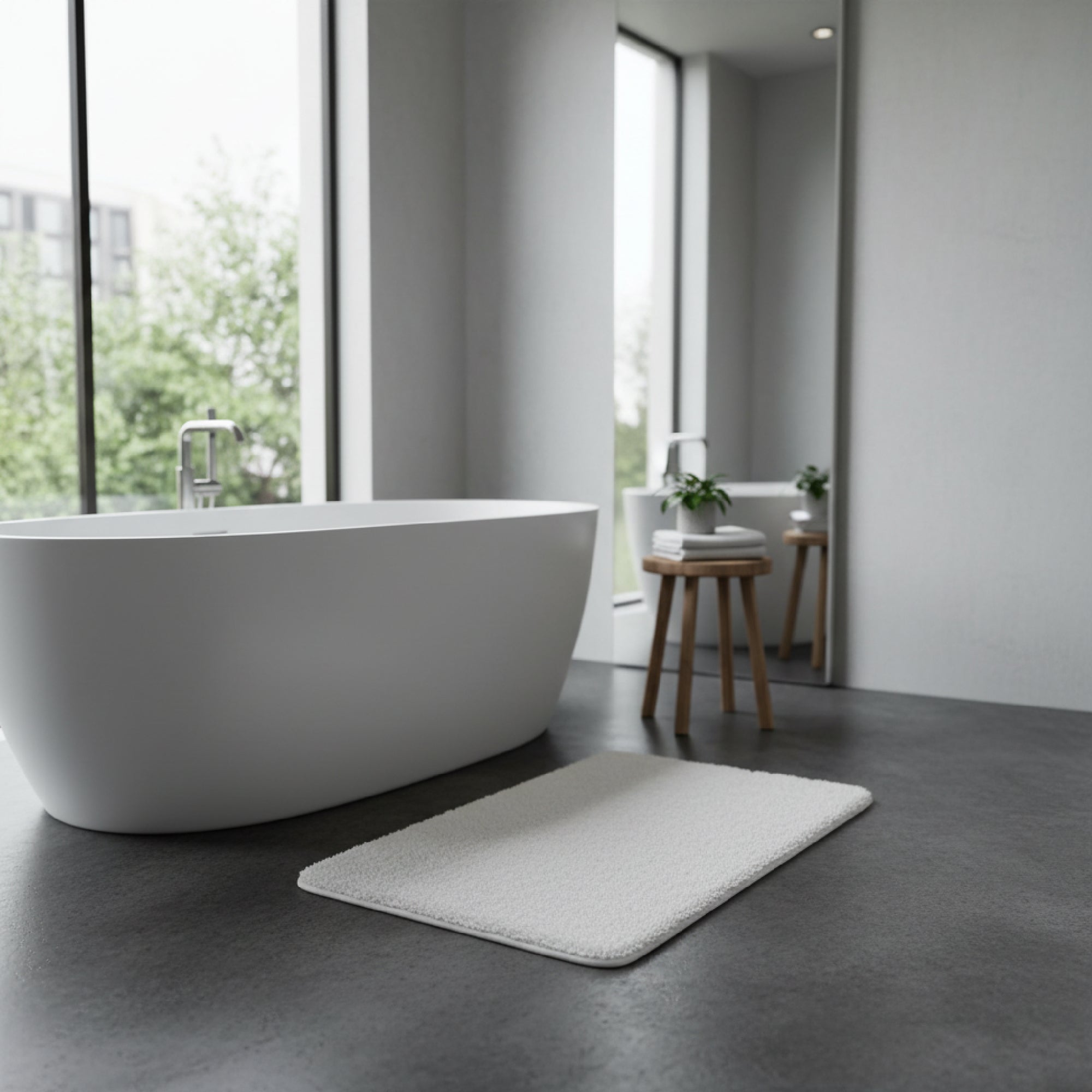 Soft White Prime Microfiber Bath Mat, 20" x 32"