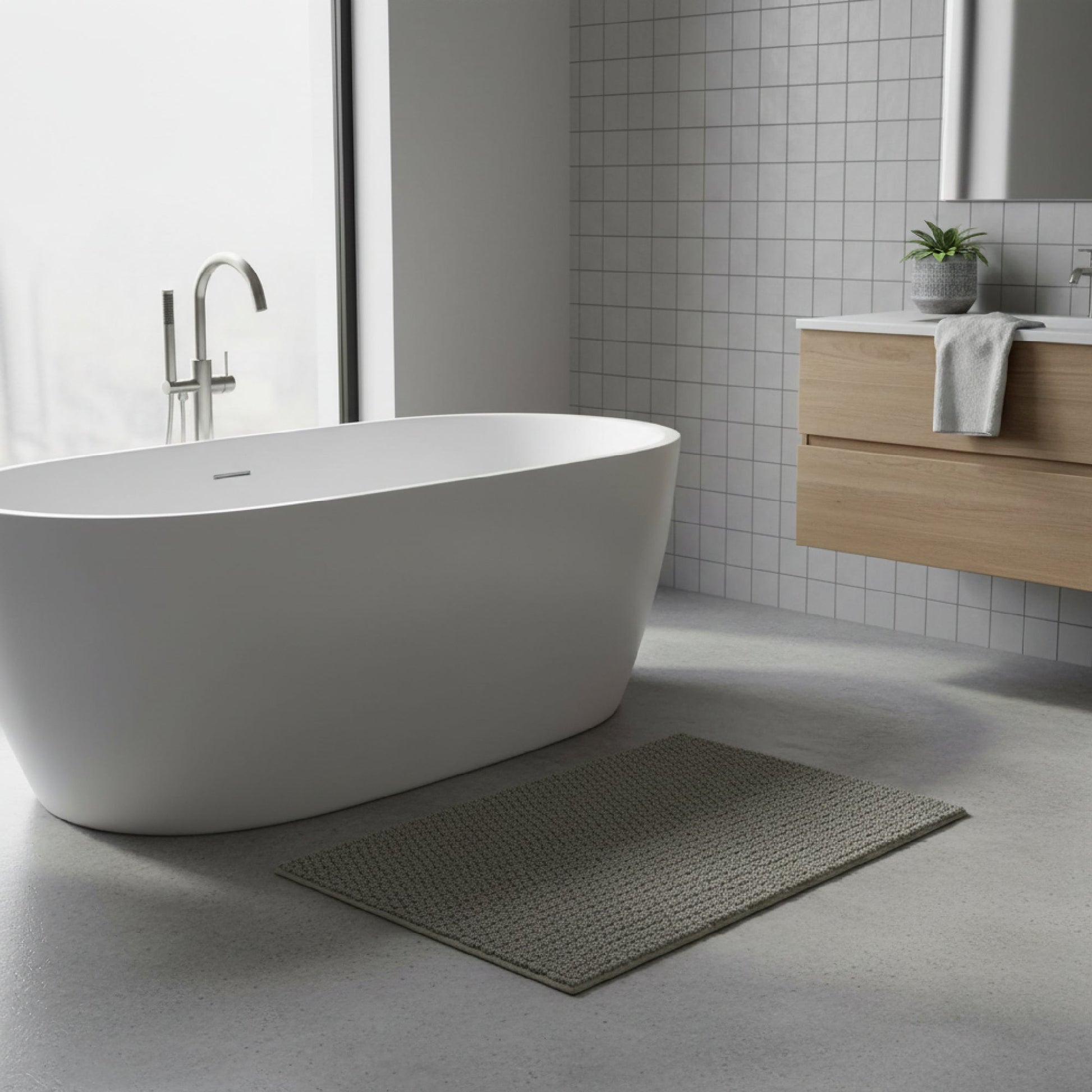 Plush Taupe Aberdeen Bath Mat, 20" x 32"