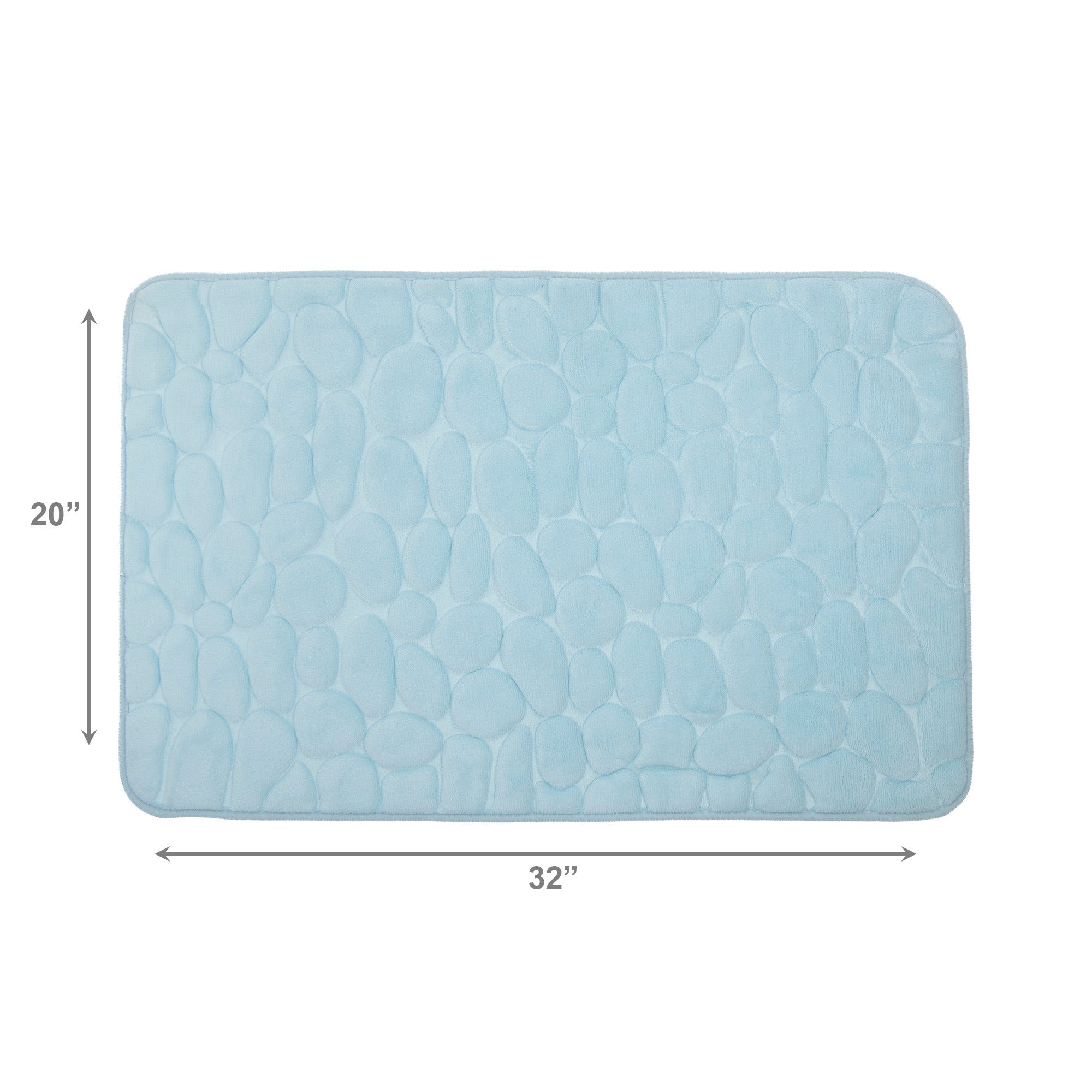 Aqua Embossed Stone Memory Foam Bath Mat, 20" x 32"