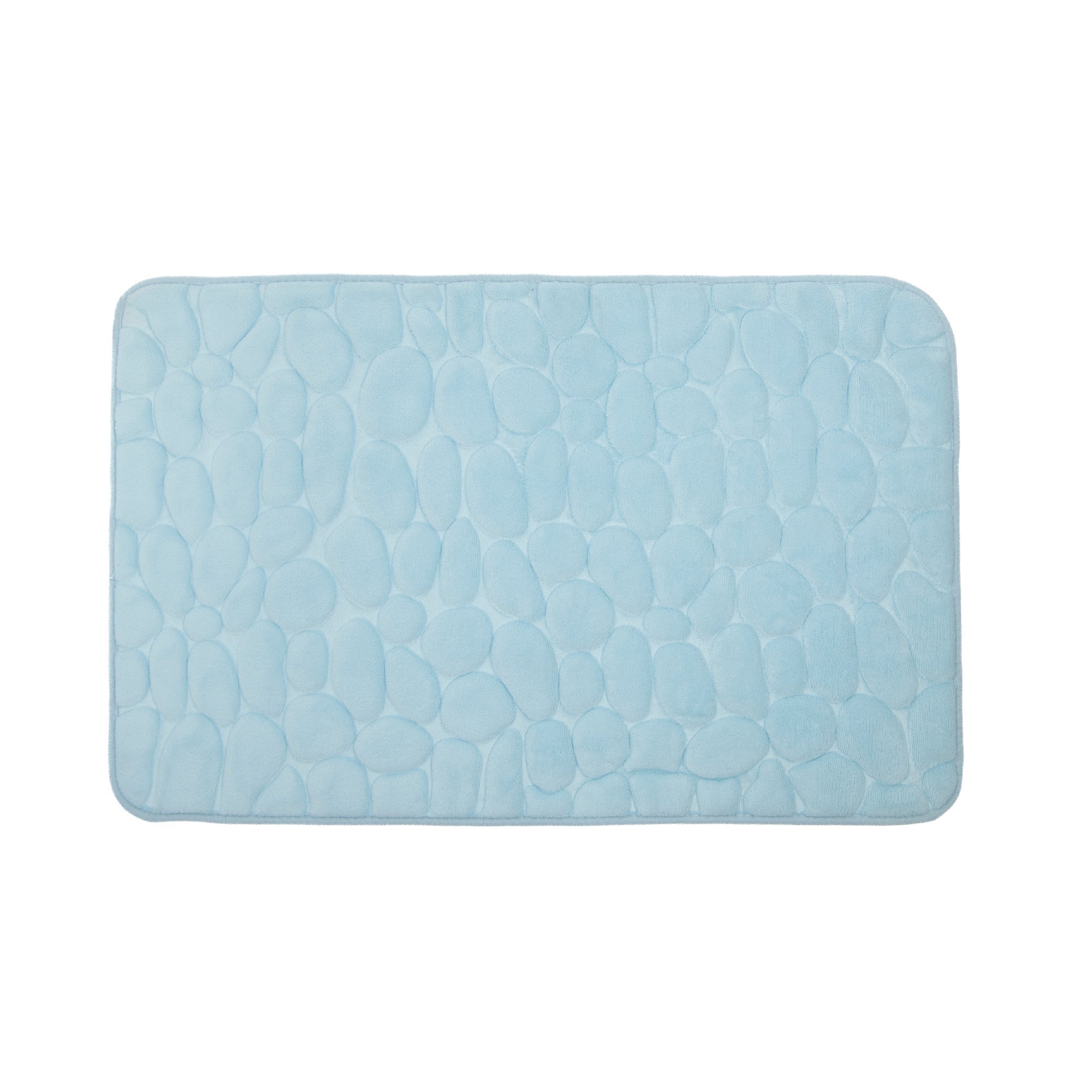 Aqua Embossed Stone Memory Foam Bath Mat, 20" x 32"