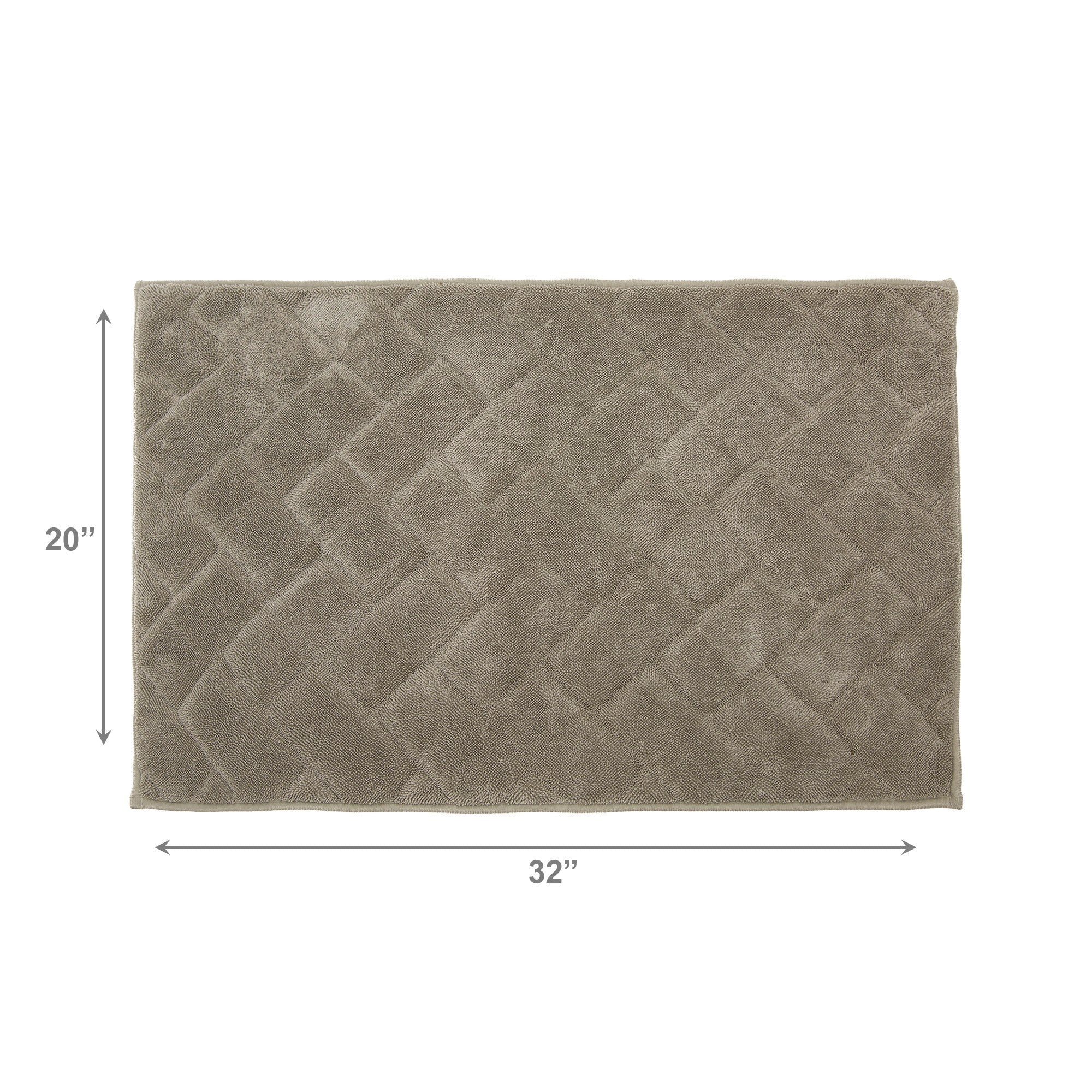 Taupe Interlock Microfiber Bath Mat, 20" x 32"