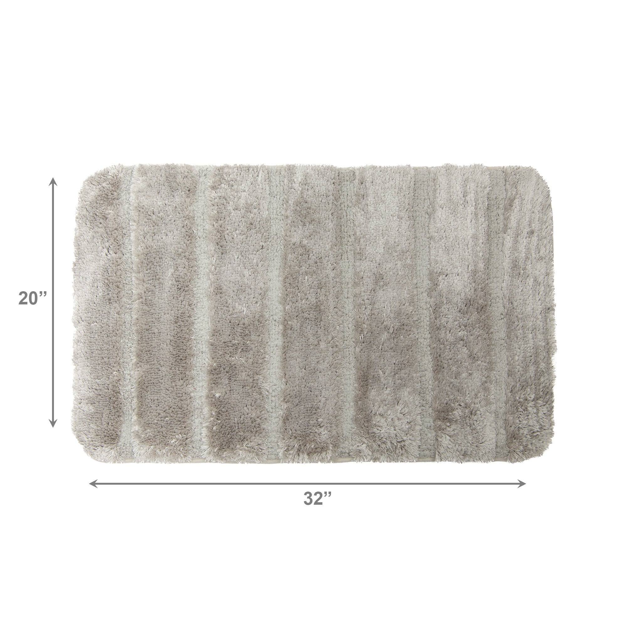 Taupe Luxe Ribbed Memory Foam Bath Mat, 20" x 32"
