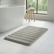 Taupe Luxe Ribbed Memory Foam Bath Mat, 20" x 32"