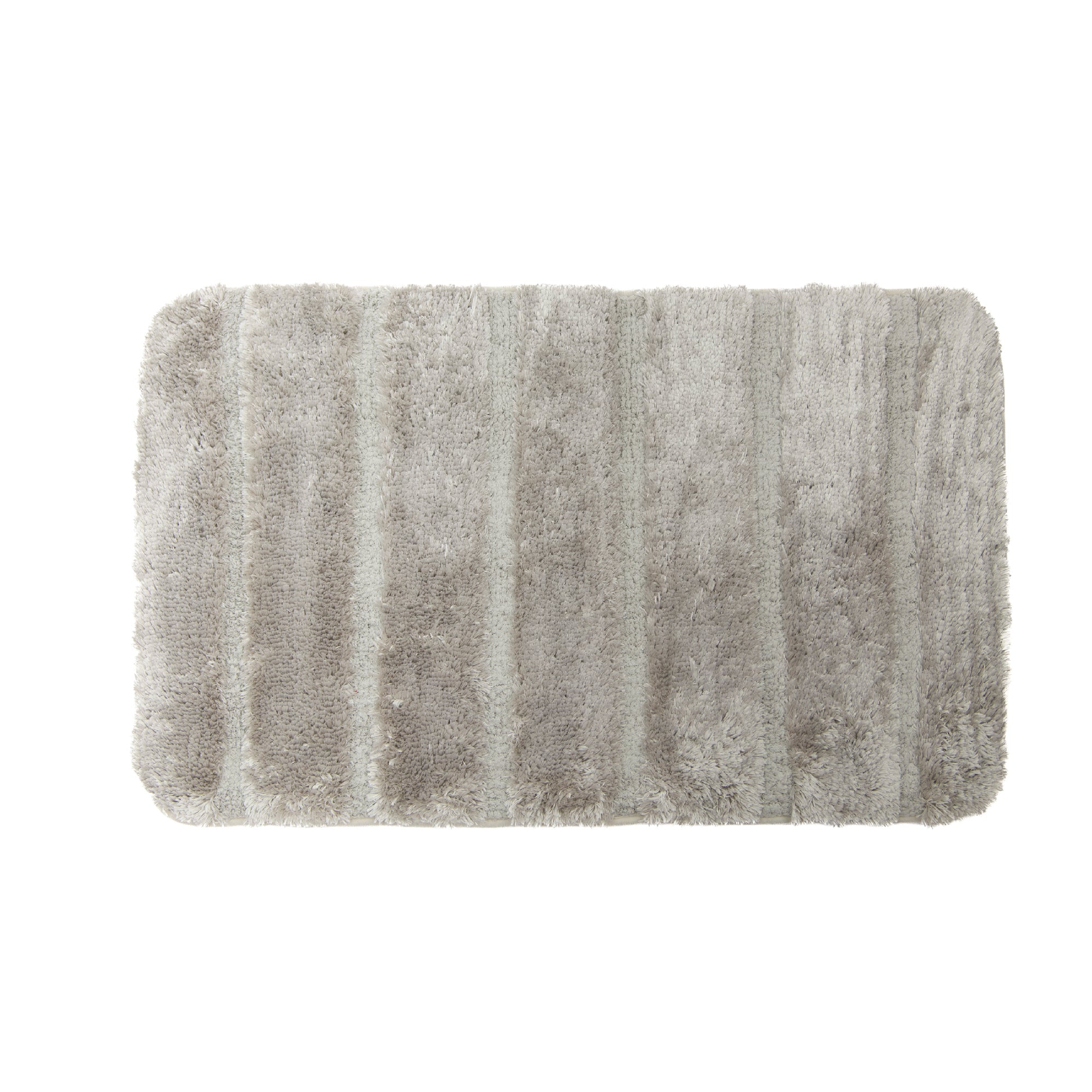 Taupe Luxe Ribbed Memory Foam Bath Mat, 20" x 32"