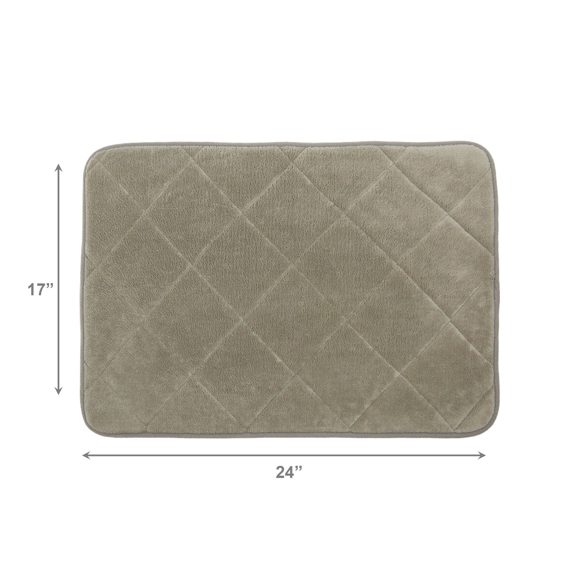 Taupe Supreme Memory Foam Bath Mat, 17" x 24"