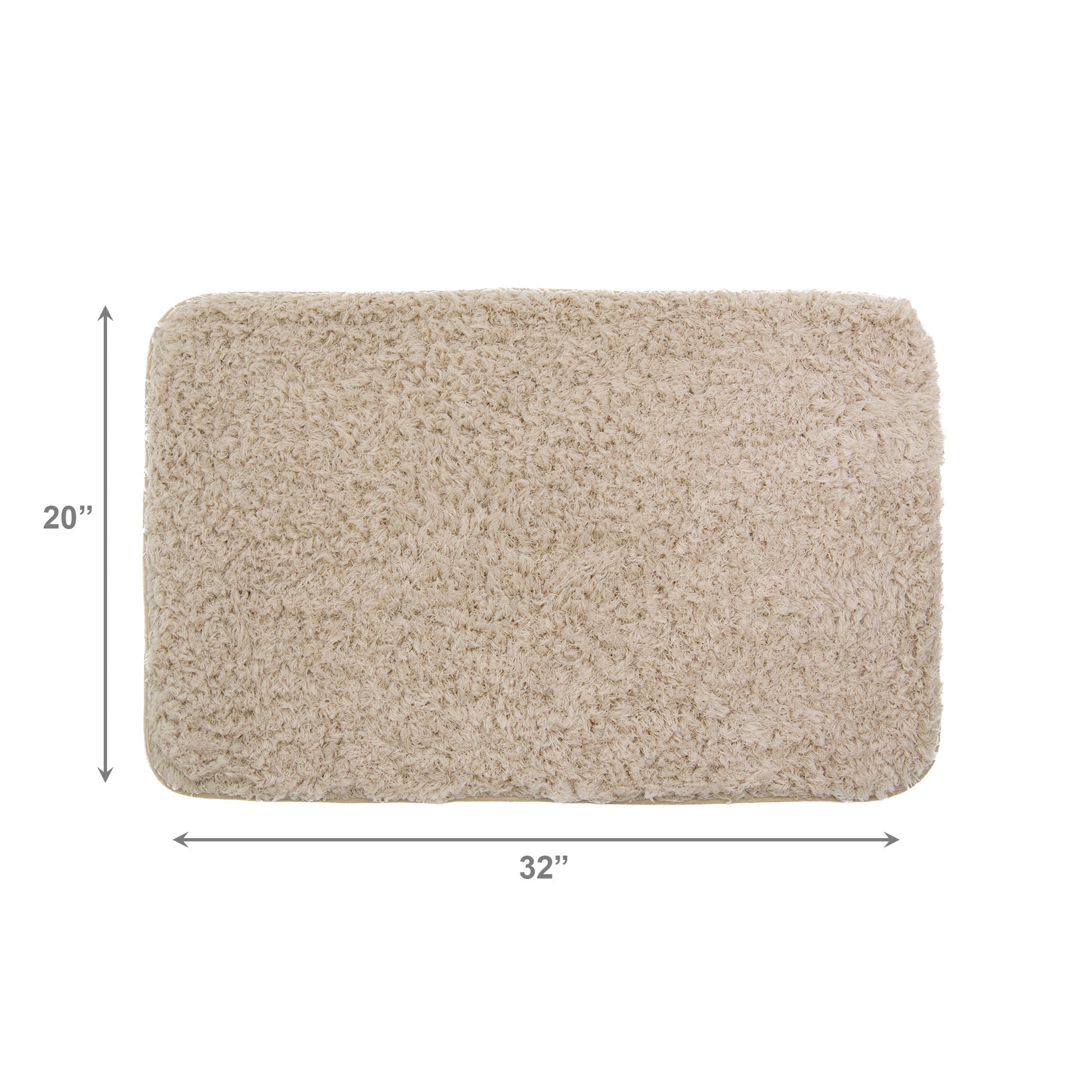 Cozy Taupe Sherpa Microfiber Bath Mat, 20" x 32"
