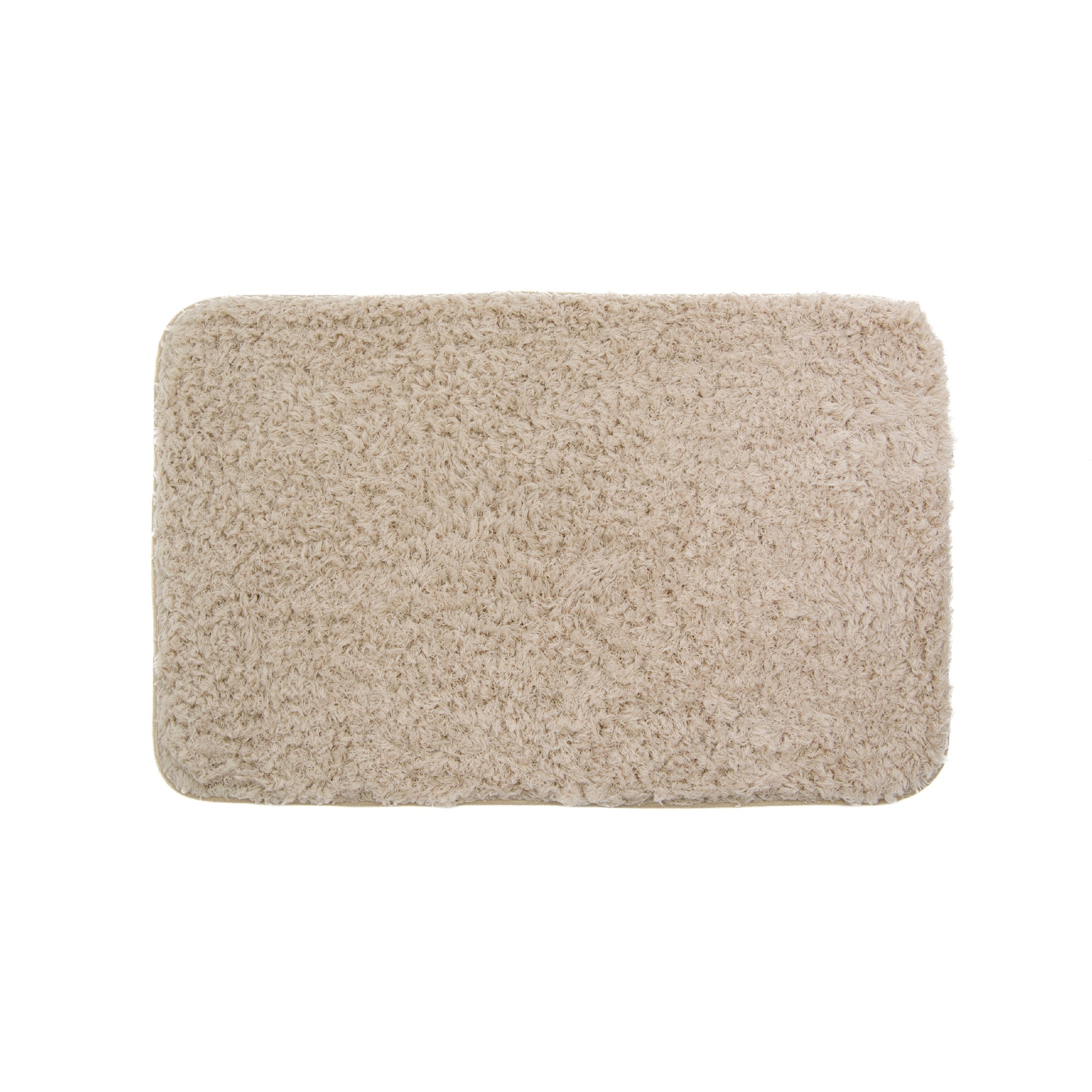 Cozy Taupe Sherpa Microfiber Bath Mat, 20" x 32"