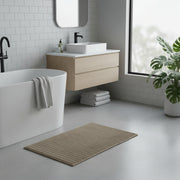 Taupe Ribbed Microfiber Bath Mat, 20" x 32"