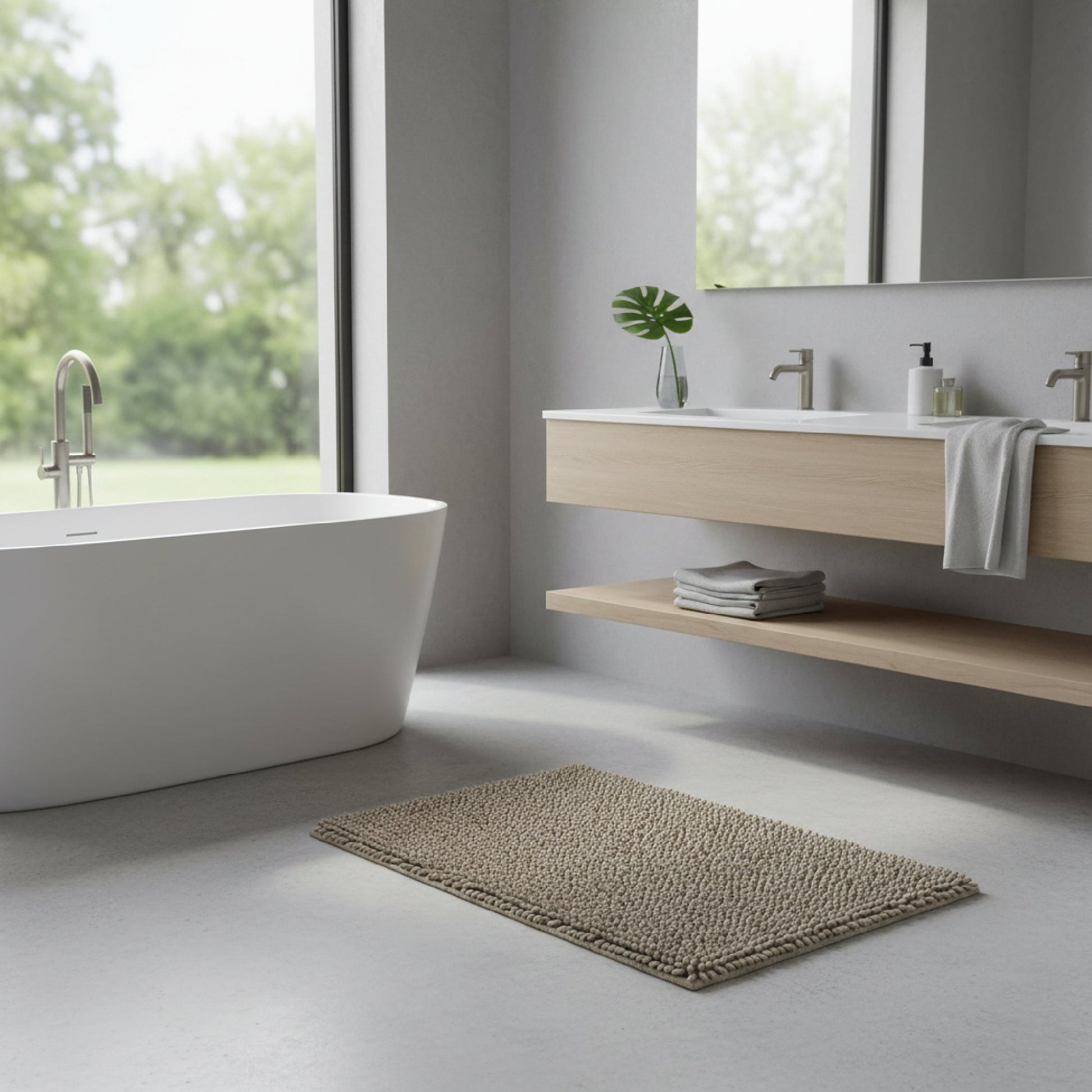 Taupe Spa Loop Microfiber Bath Mat, 20" x 32"