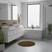 Luxurious Brown Round Bath Mat, 24" Diameter