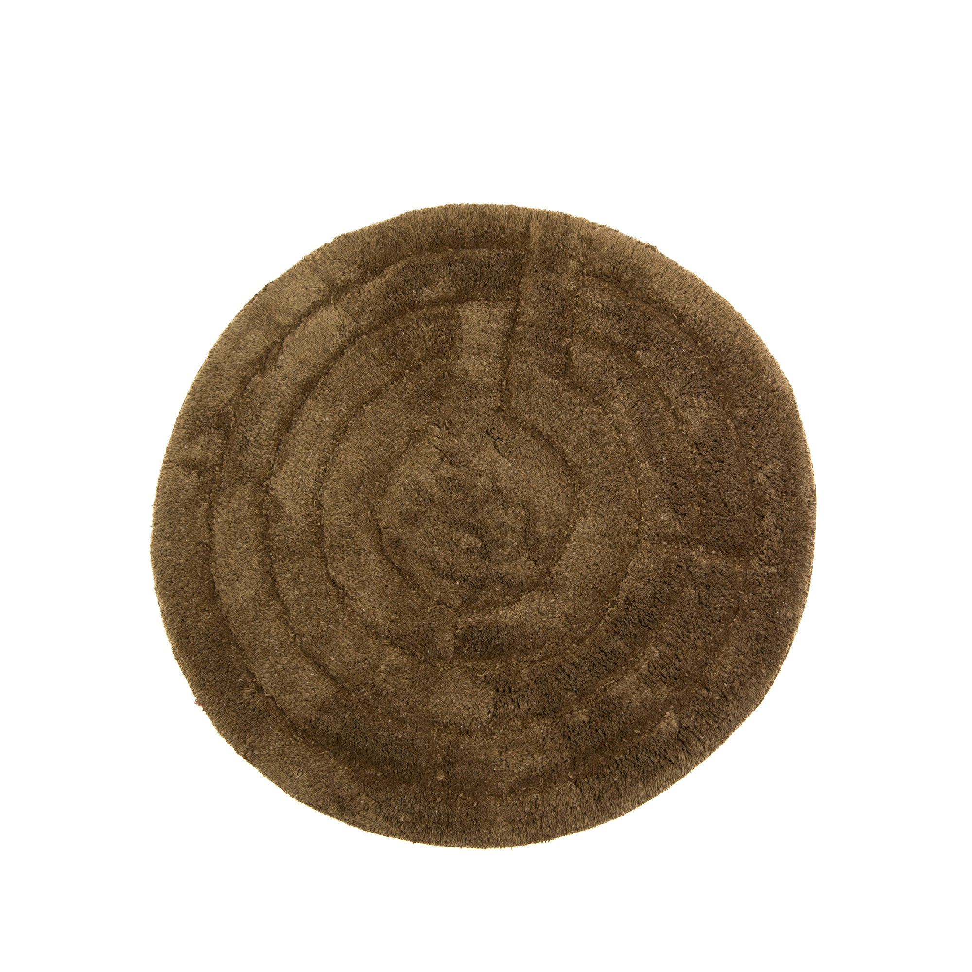 Luxurious Brown Round Bath Mat, 24" Diameter