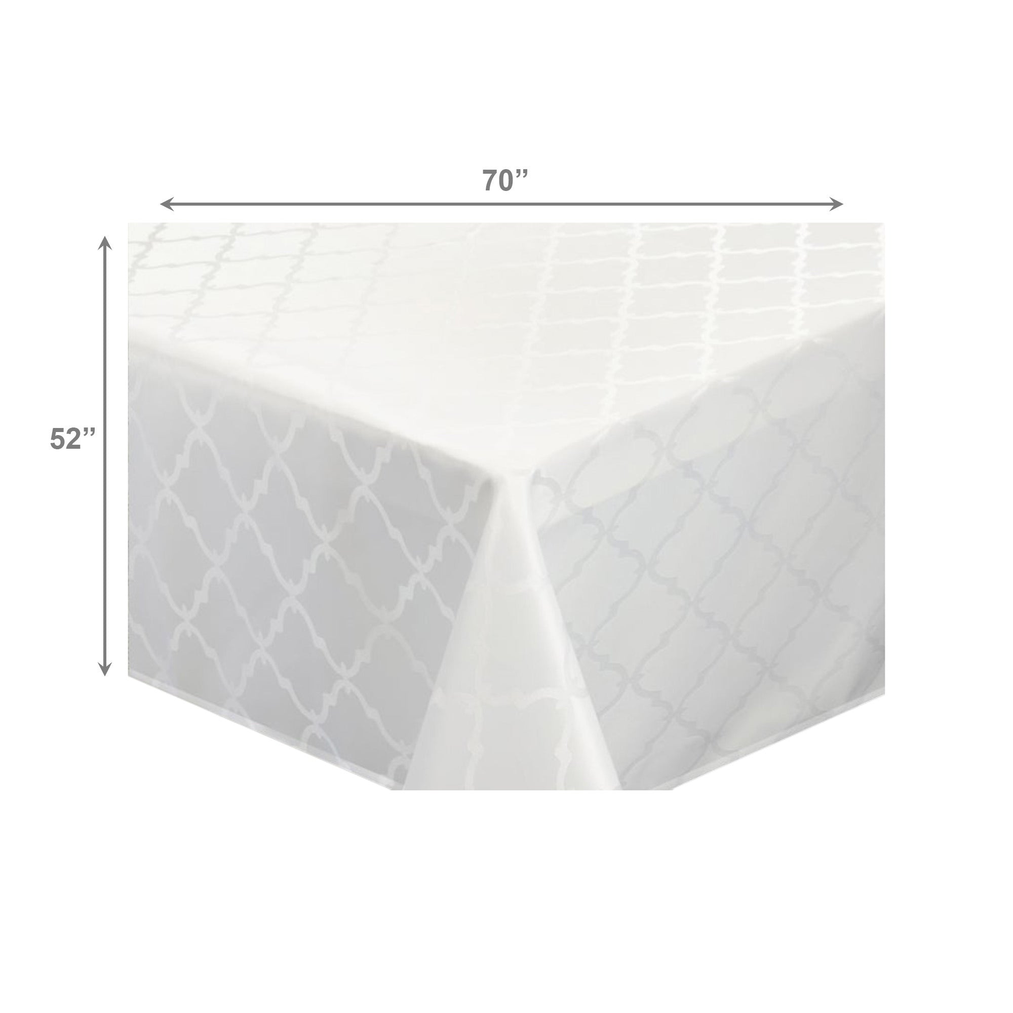 Classic White Lattice Pattern Tablecloth, 52" x 70"