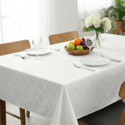 Classic White Lattice Pattern Tablecloth, 52" x 70"