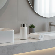 Sleek White Ceramic Soap Dispenser - Set of 2