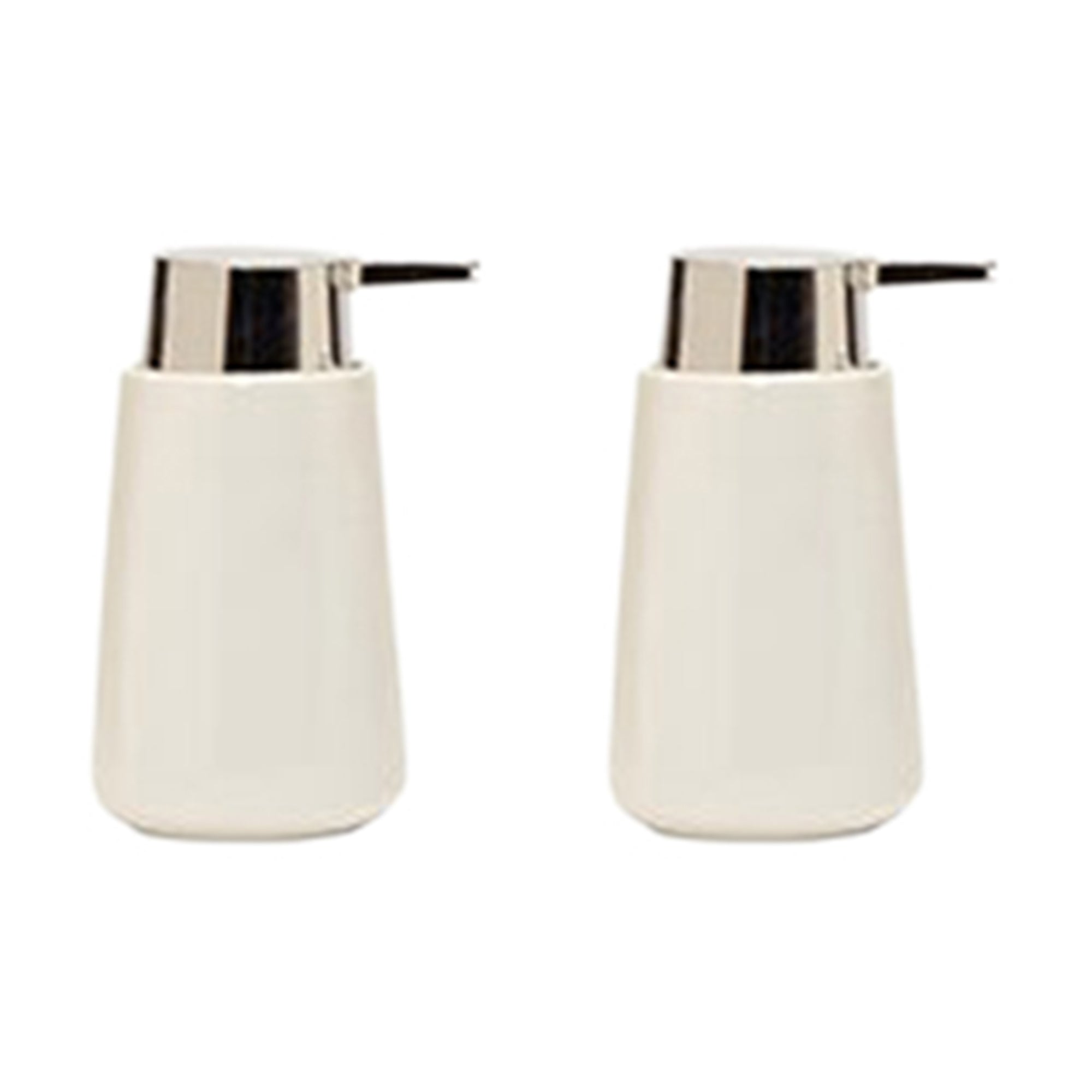 Sleek White Ceramic Soap Dispenser - Set of 2