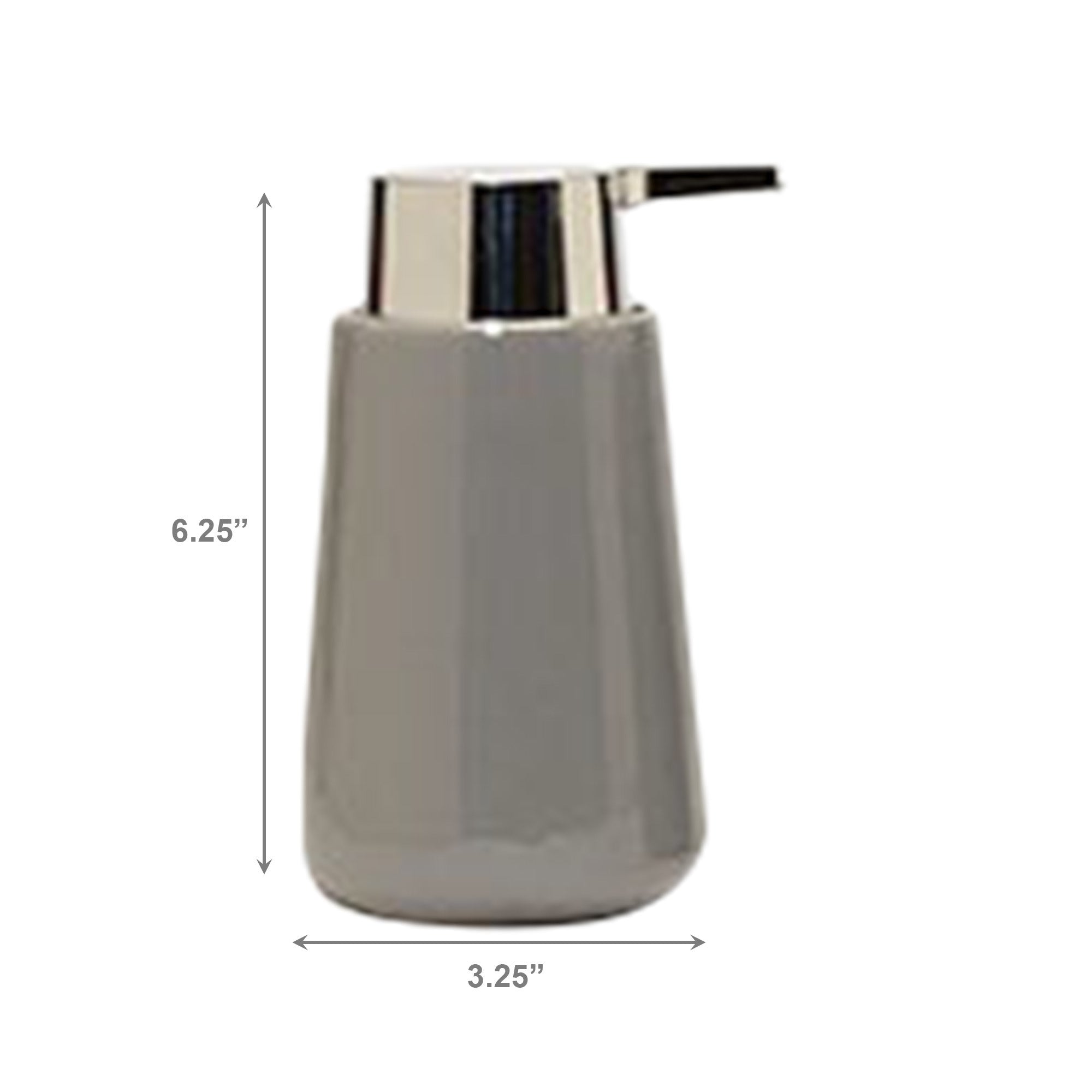 Modern Grey Ceramic Soap Dispenser - Set of 2
