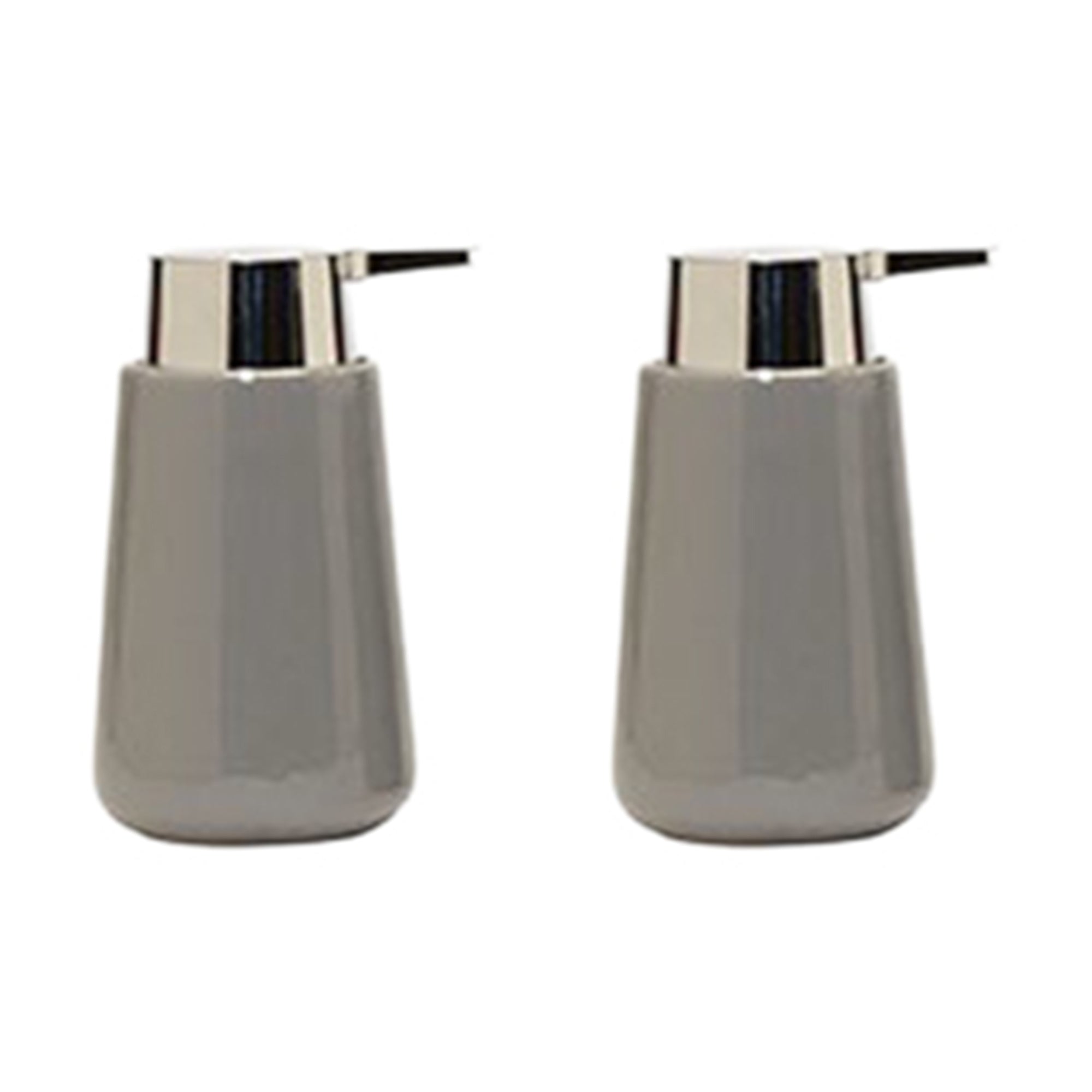 Modern Grey Ceramic Soap Dispenser - Set of 2