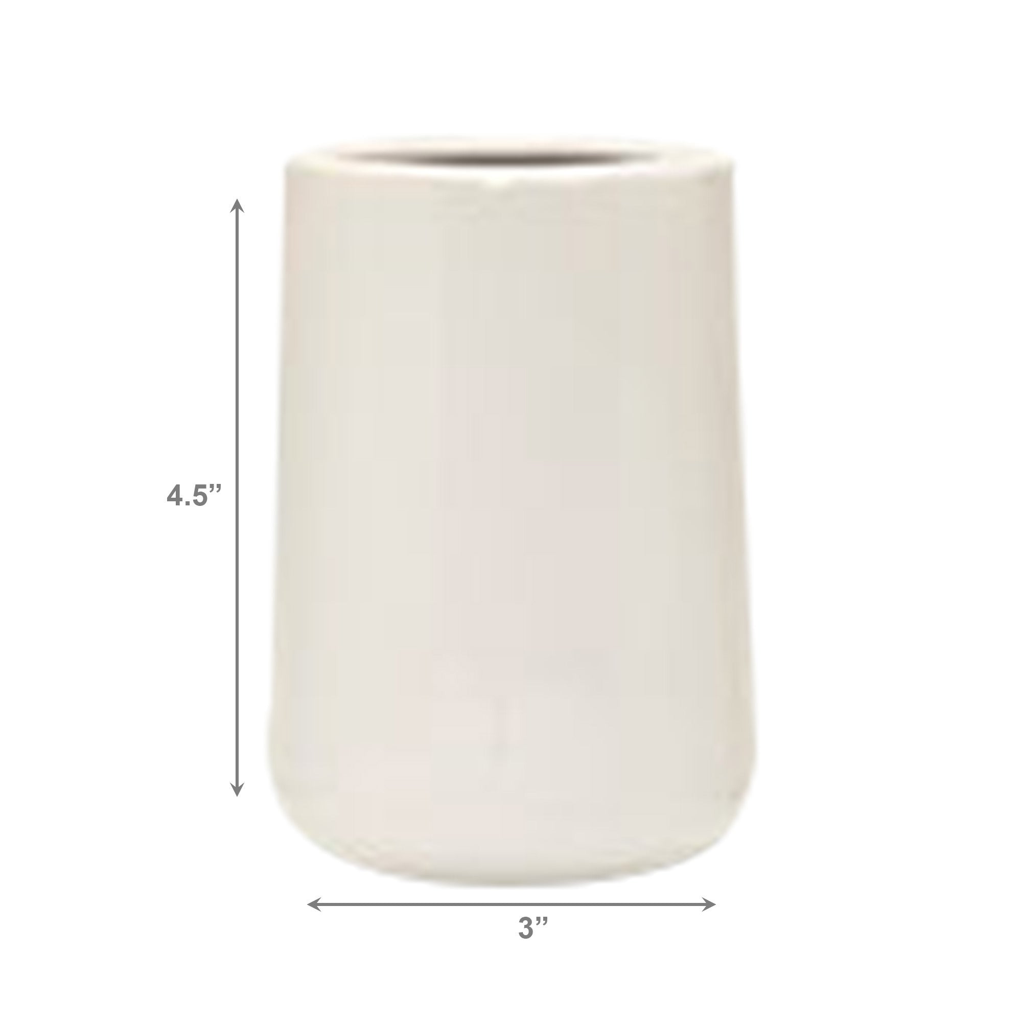 Minimalist White Ceramic Toothbrush Holder - Set of 2