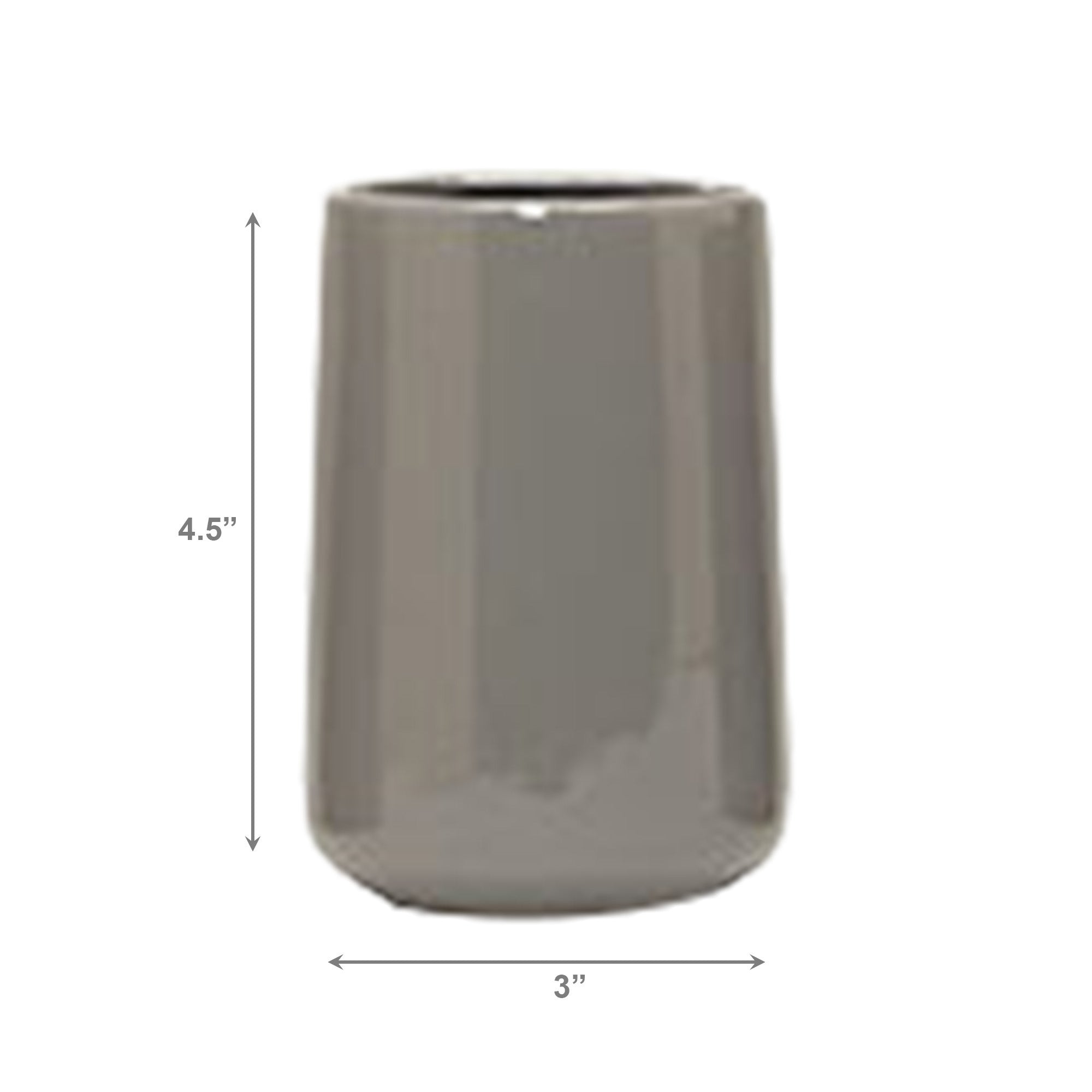 Modern Grey Ceramic Toothbrush Holder - Set of 2
