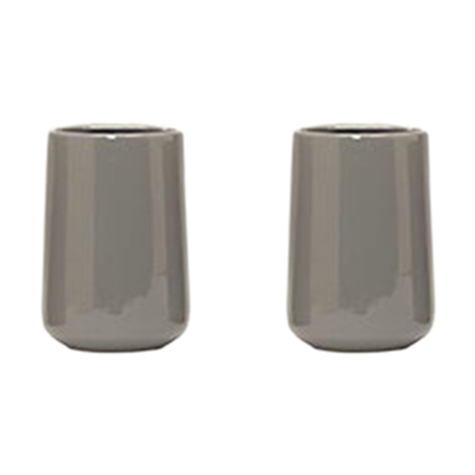 Modern Grey Ceramic Toothbrush Holder - Set of 2