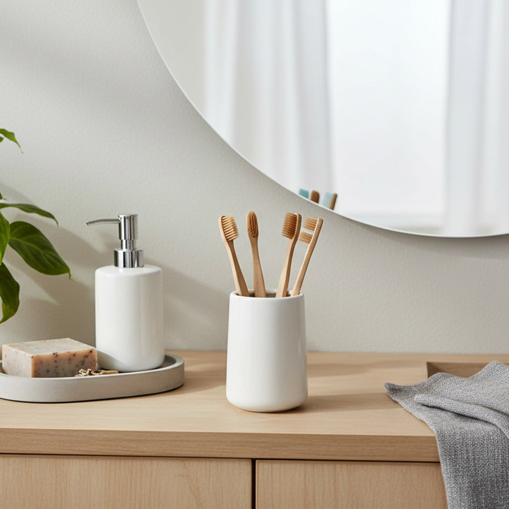 Simple White Ceramic Tumbler for Everyday Use - Set of 2