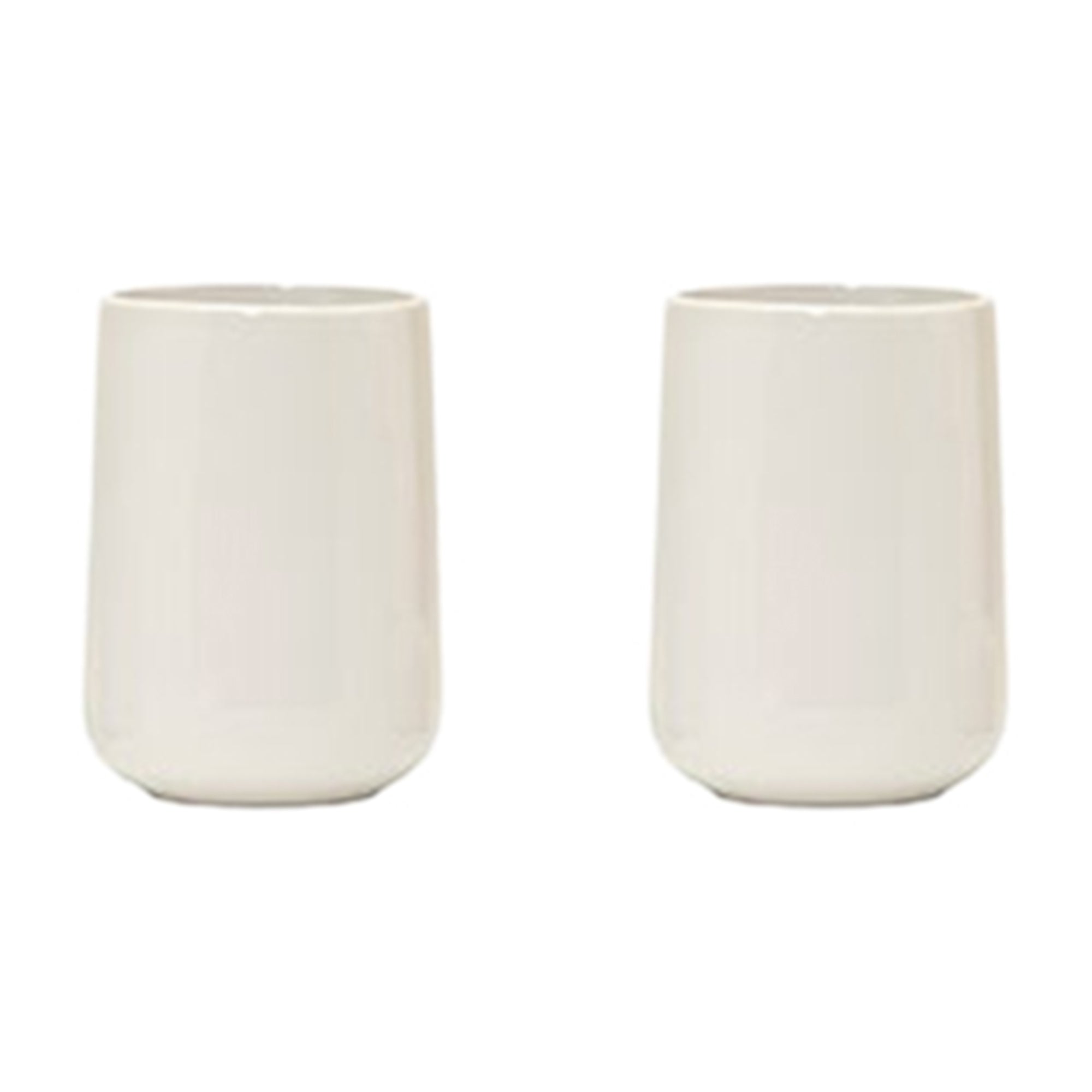 Simple White Ceramic Tumbler for Everyday Use - Set of 2