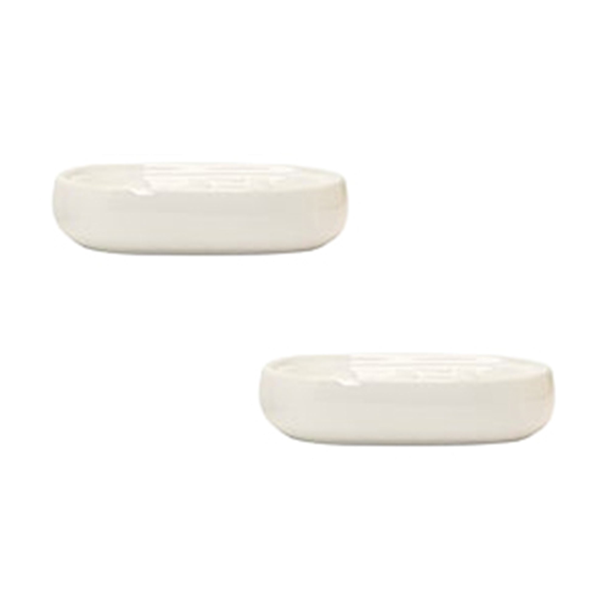 Clean and Classic White Ceramic Soap Dish - Set of 2
