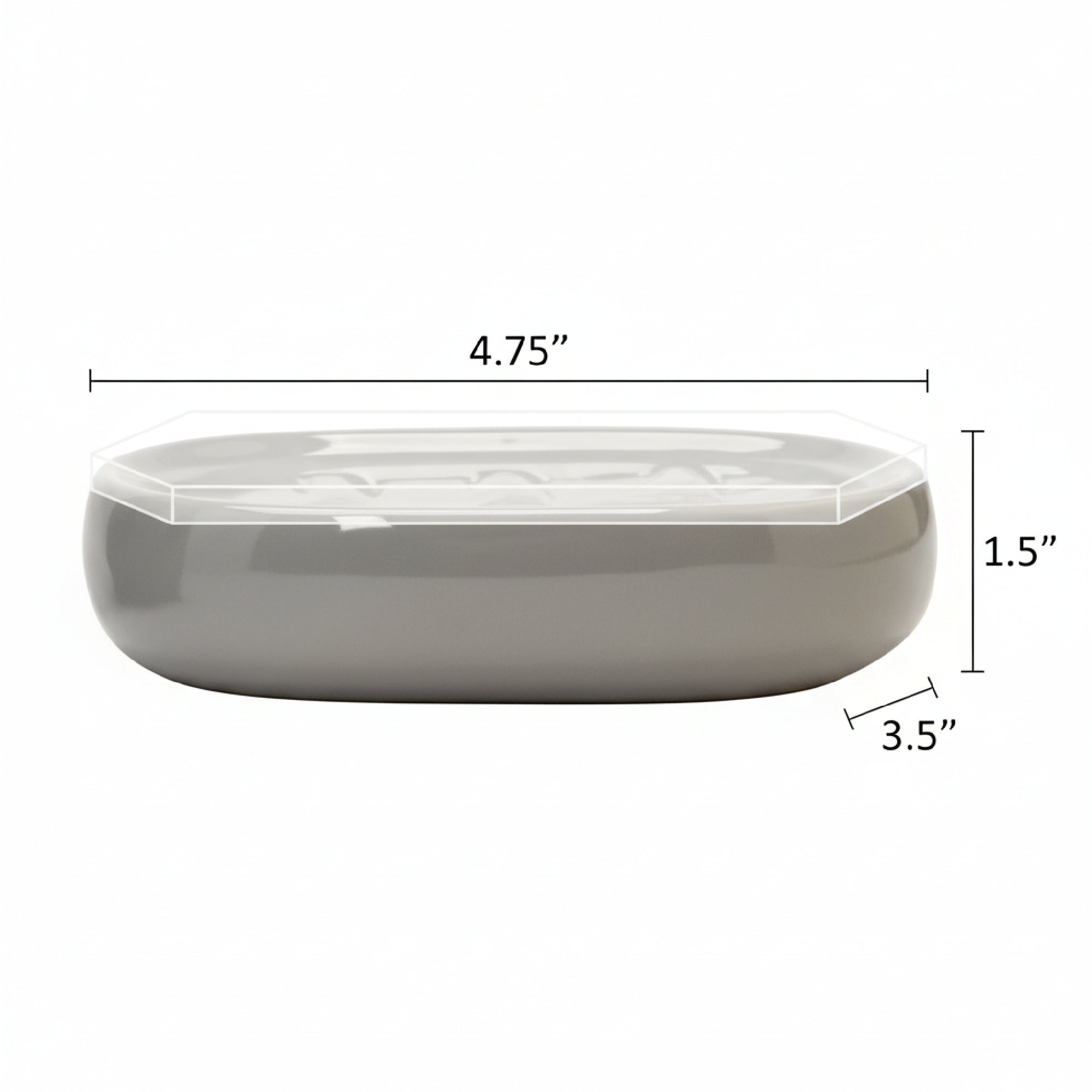 Trendy Grey Ceramic Soap Dish That Fits Any Bathroom - Set of 2