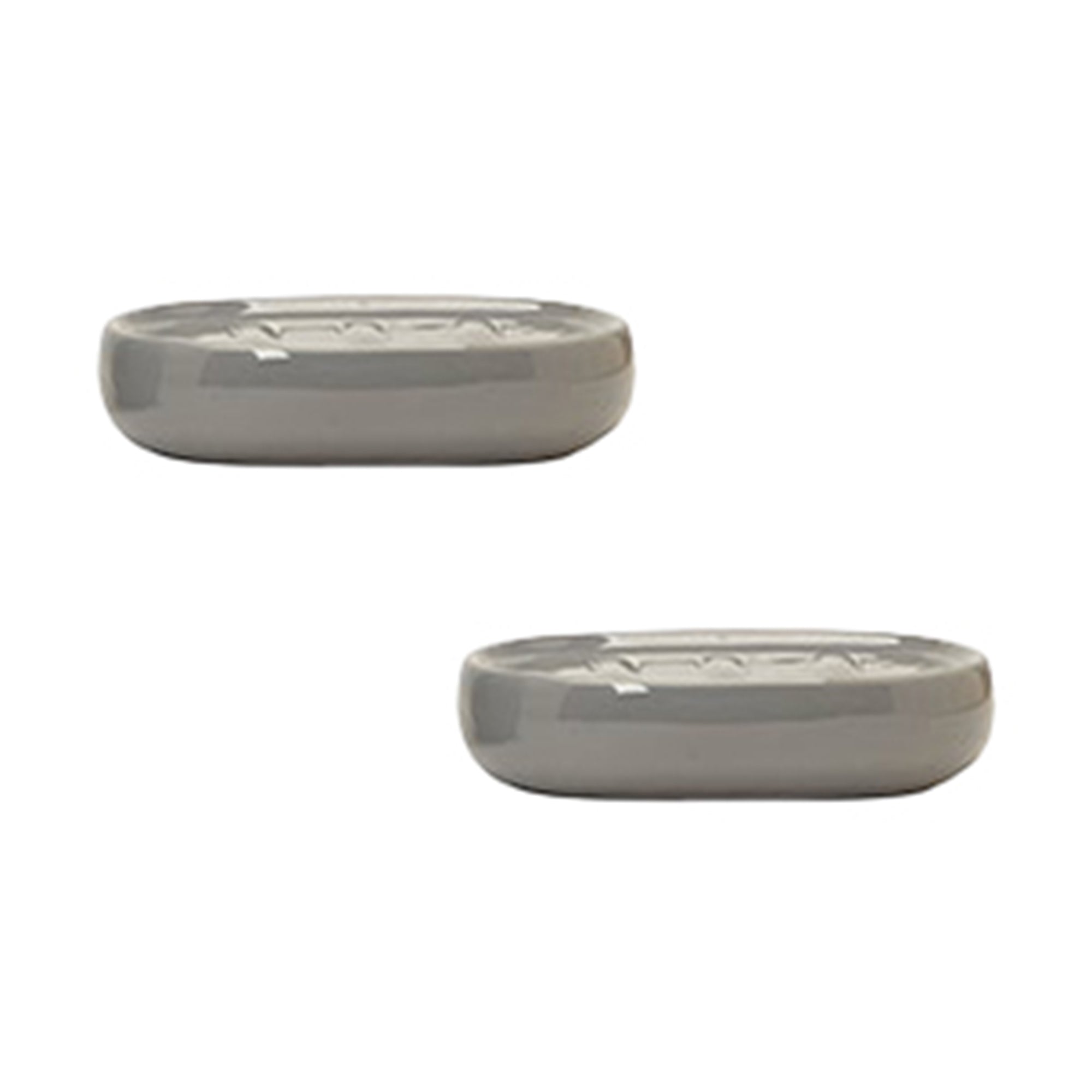 Trendy Grey Ceramic Soap Dish That Fits Any Bathroom - Set of 2