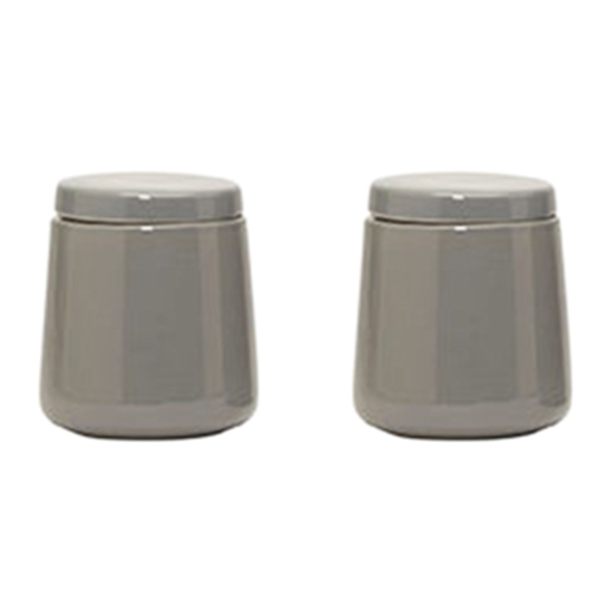 Handy Grey Ceramic Canister for All Your Storage Needs - Set of 2