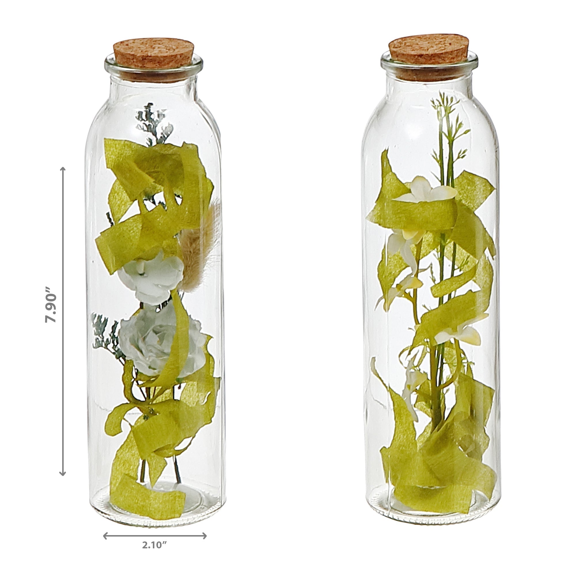 Dried Floral Arrangement In Glass Tube Assorted Decorative Home Floral Arrangement