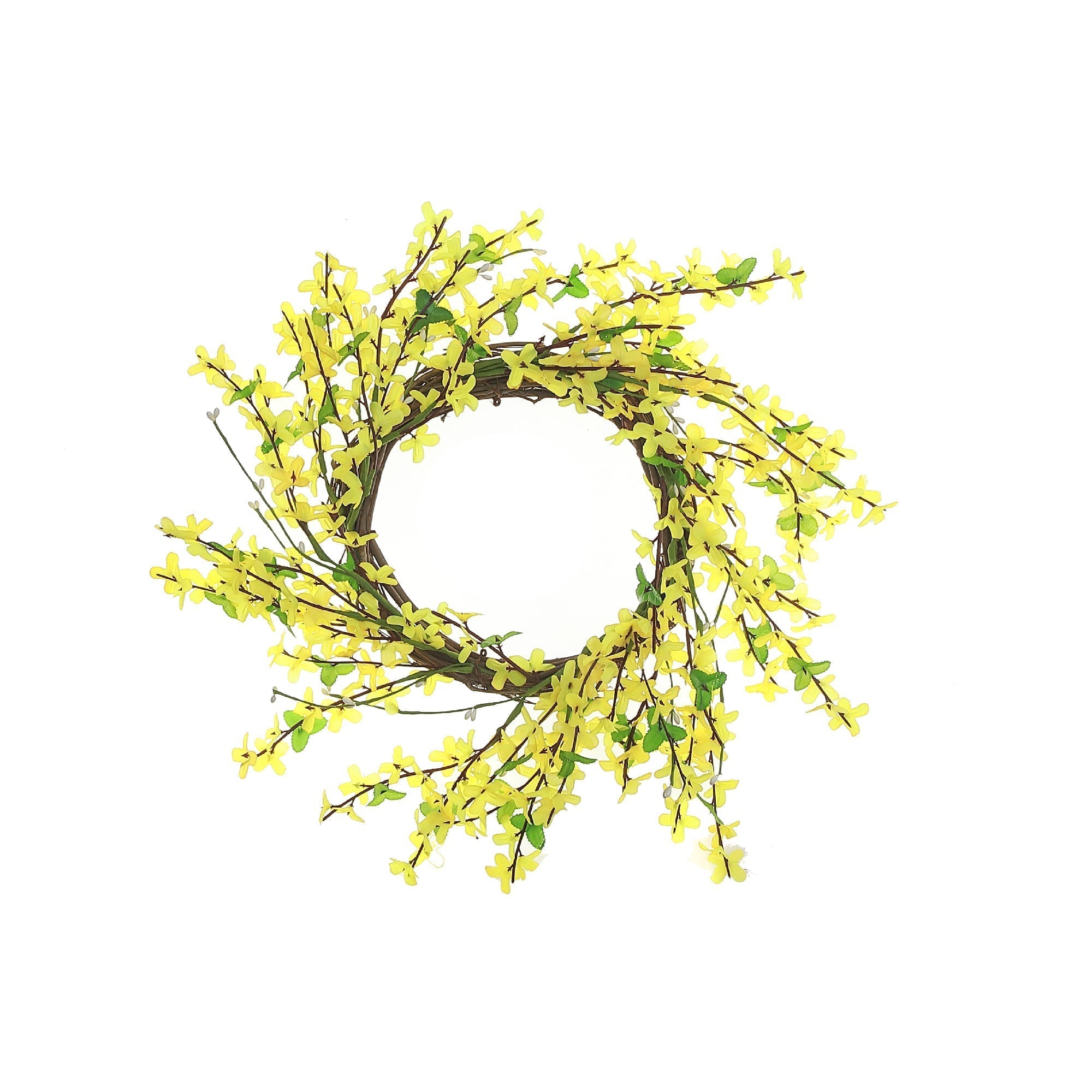 Yellow Jasmine Wreath, Artificial Flower Door Decor, Spring Home Accent