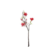 Magnolia Large Spray Red, Artificial Flower Arrangement, Decorative Home Accent