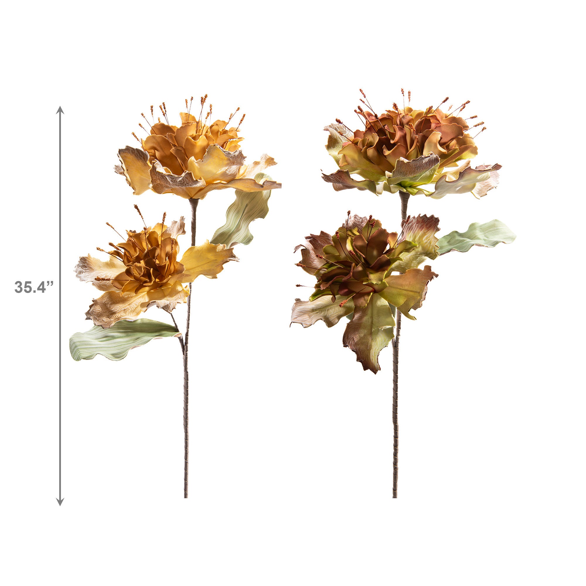Bright and Beautiful Artificial Wavy Floral Sprays - Set of 2