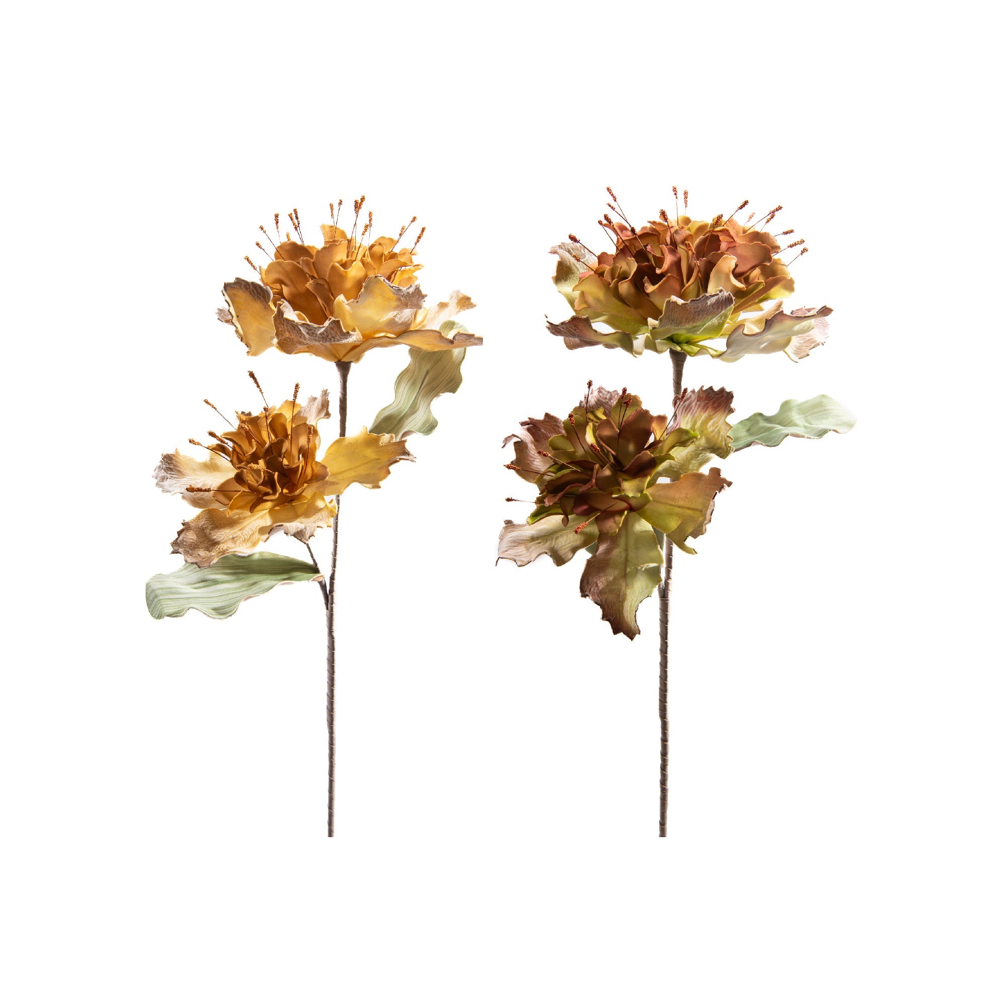 Bright and Beautiful Artificial Wavy Floral Sprays - Set of 2