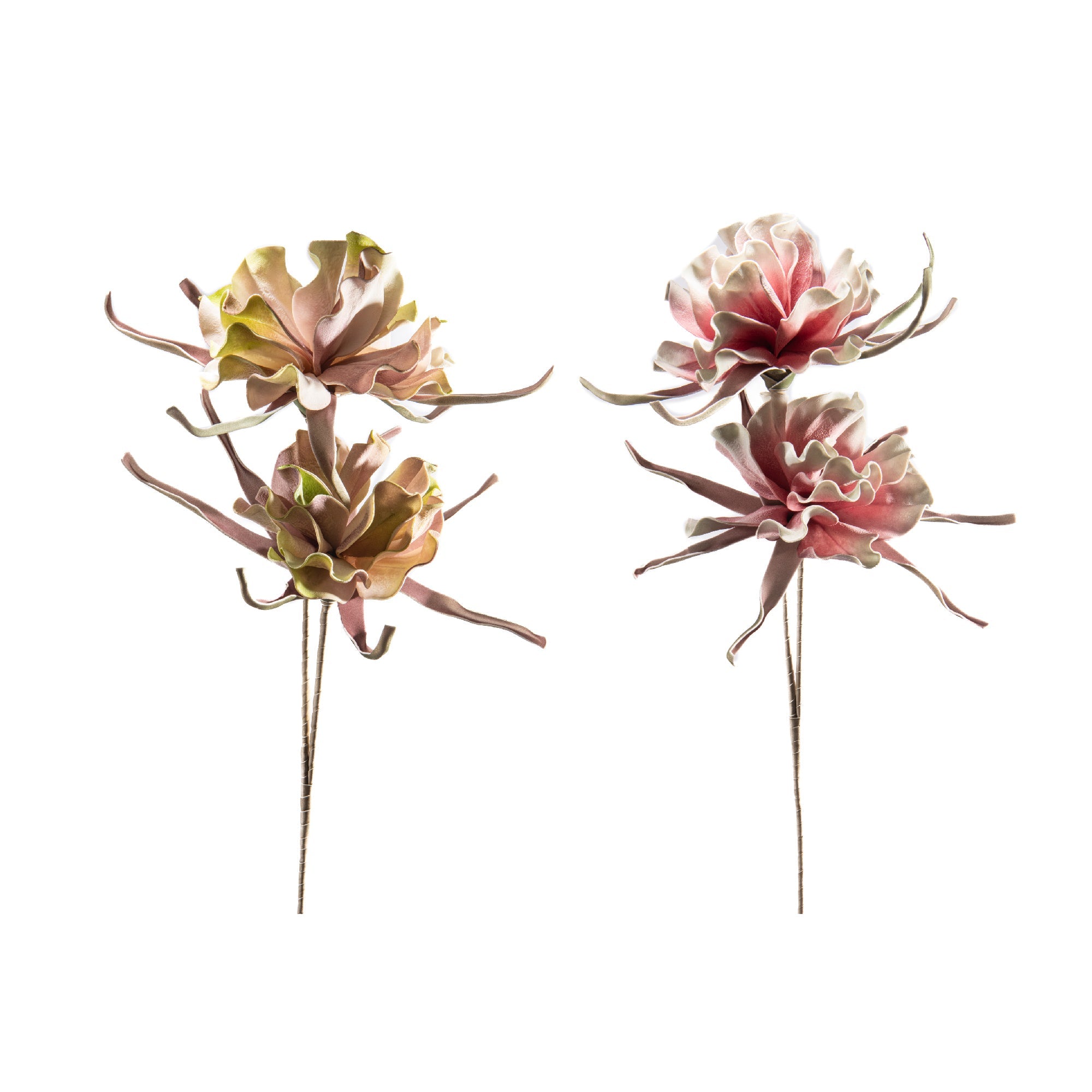Colorful Artificial Wavy Coral Sprays for Fun Décor - Set of 2