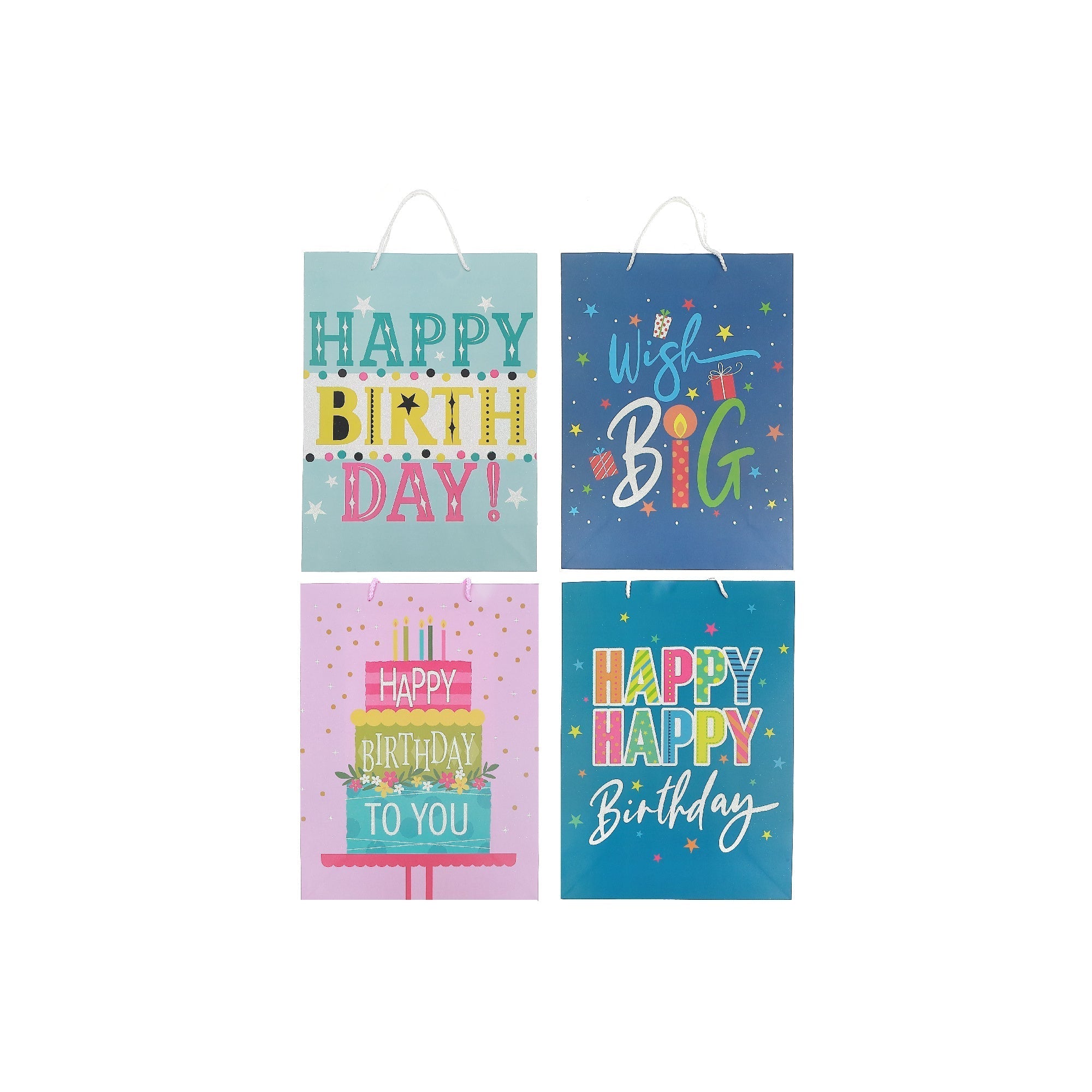 Maison Concepts Gift Bags Birthday Party Assorted Medium - Set of 12