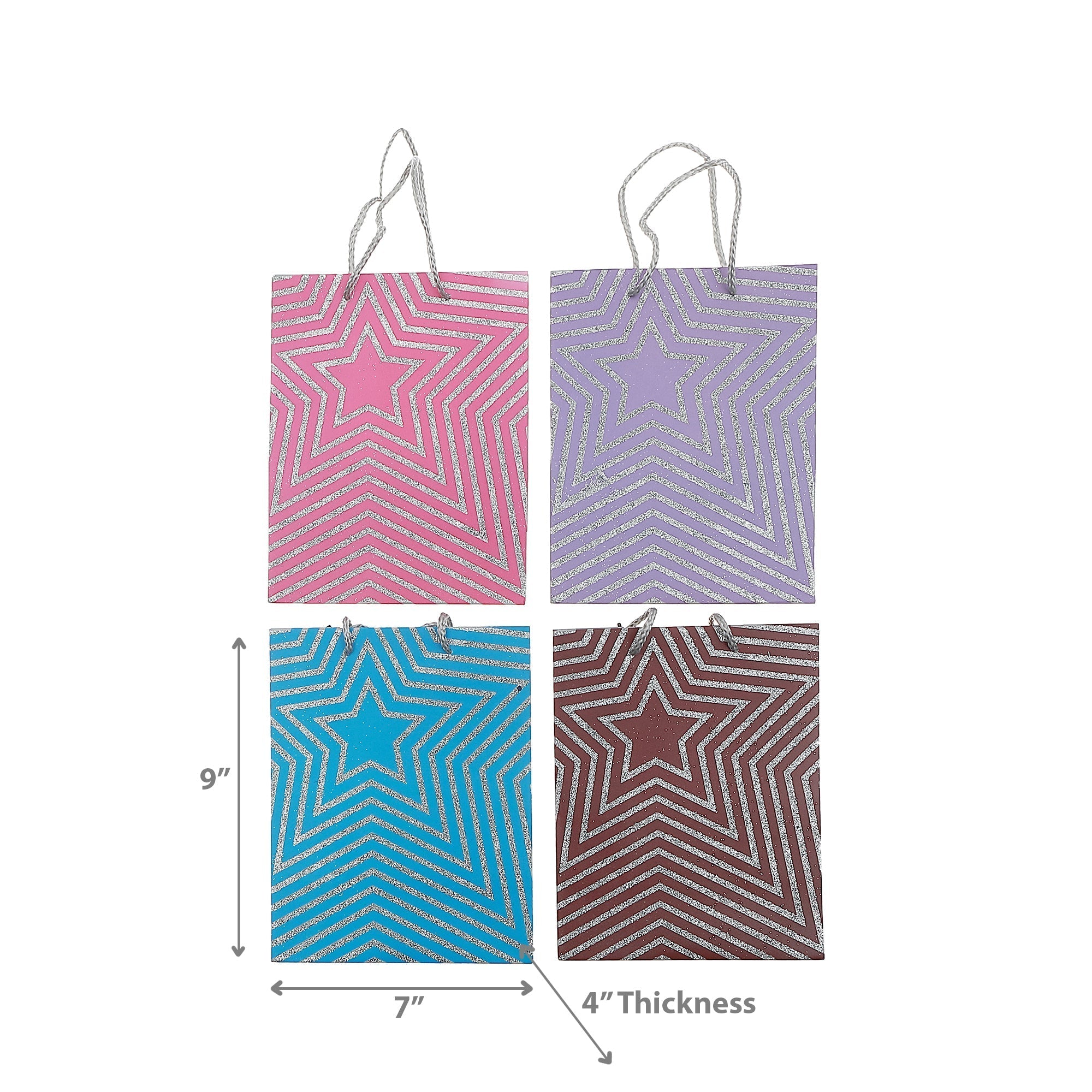 Maison Concepts Gift Bags Star Assorted Medium - Set of 12