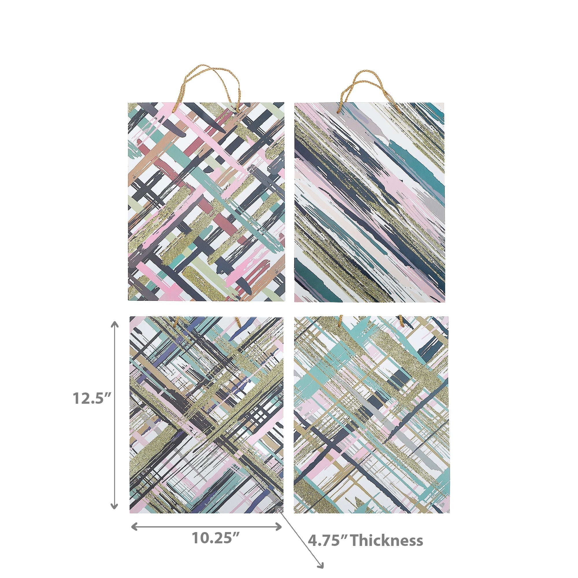 Maison Concepts Gift Bags Abstract Assorted Large - Set of 12