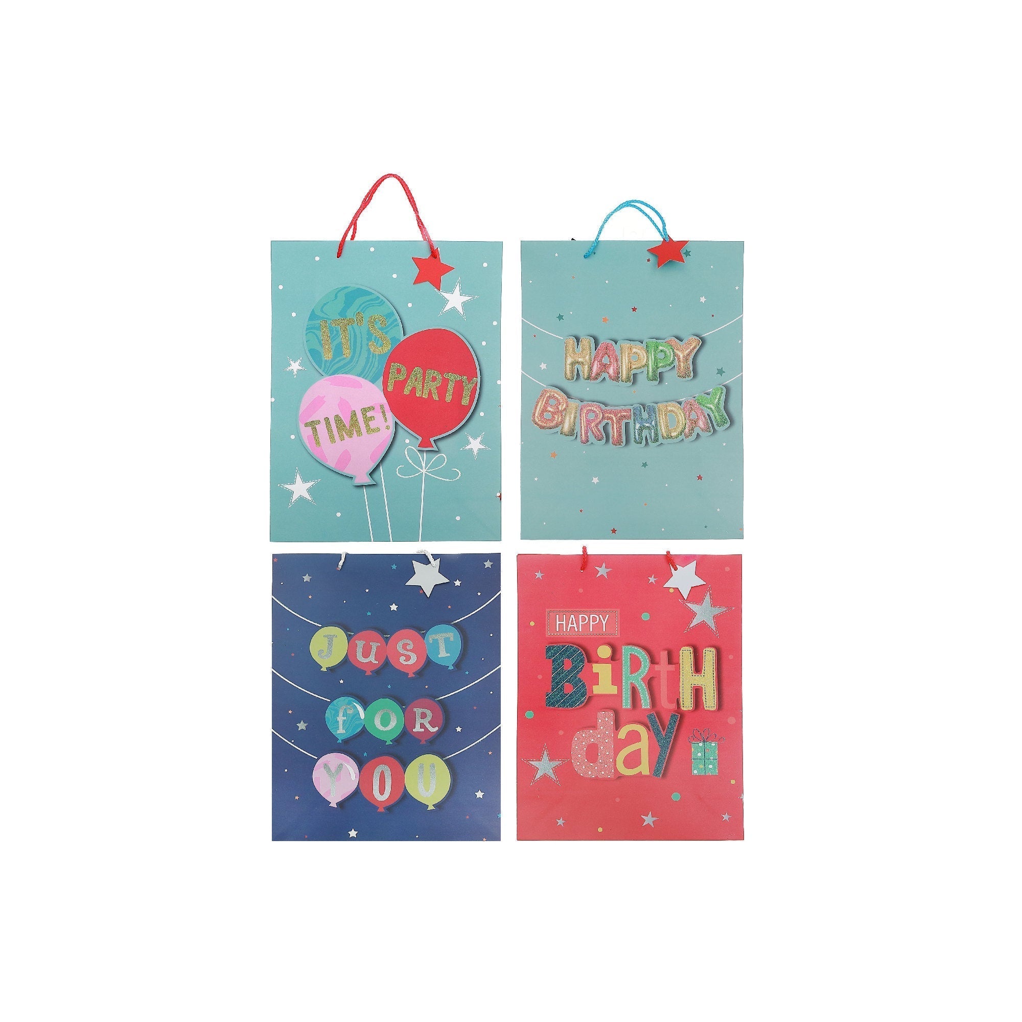 Maison Concepts Gift Bags Happy Birthday Assorted Medium - Set of 12