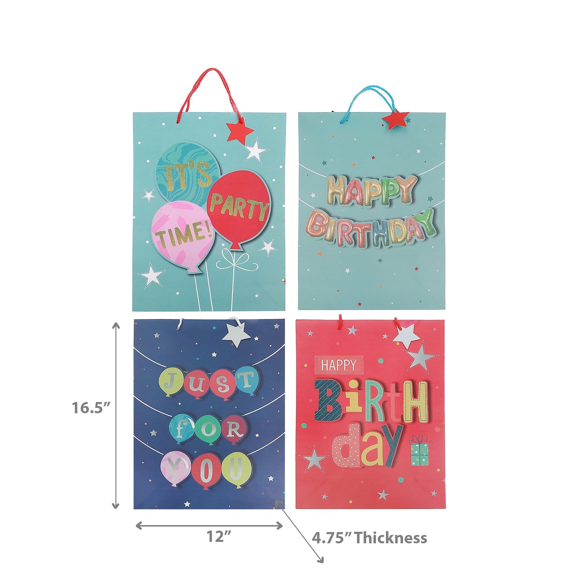 Gift Bags Happy Birthday Assorted, Birthday Party Gift Packaging, Present Bags